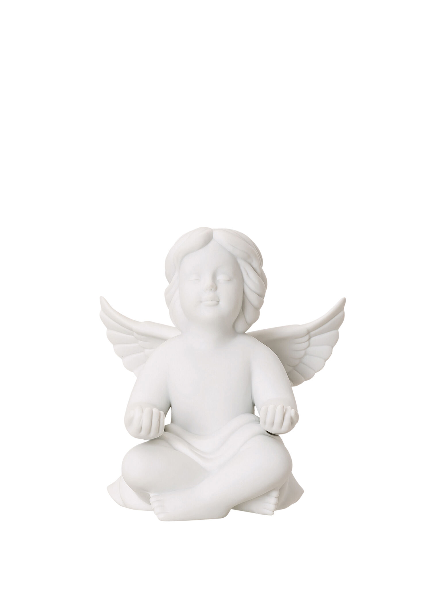Meditasyon Yapan Melek Beyaz Porselen Biblo 15 cm