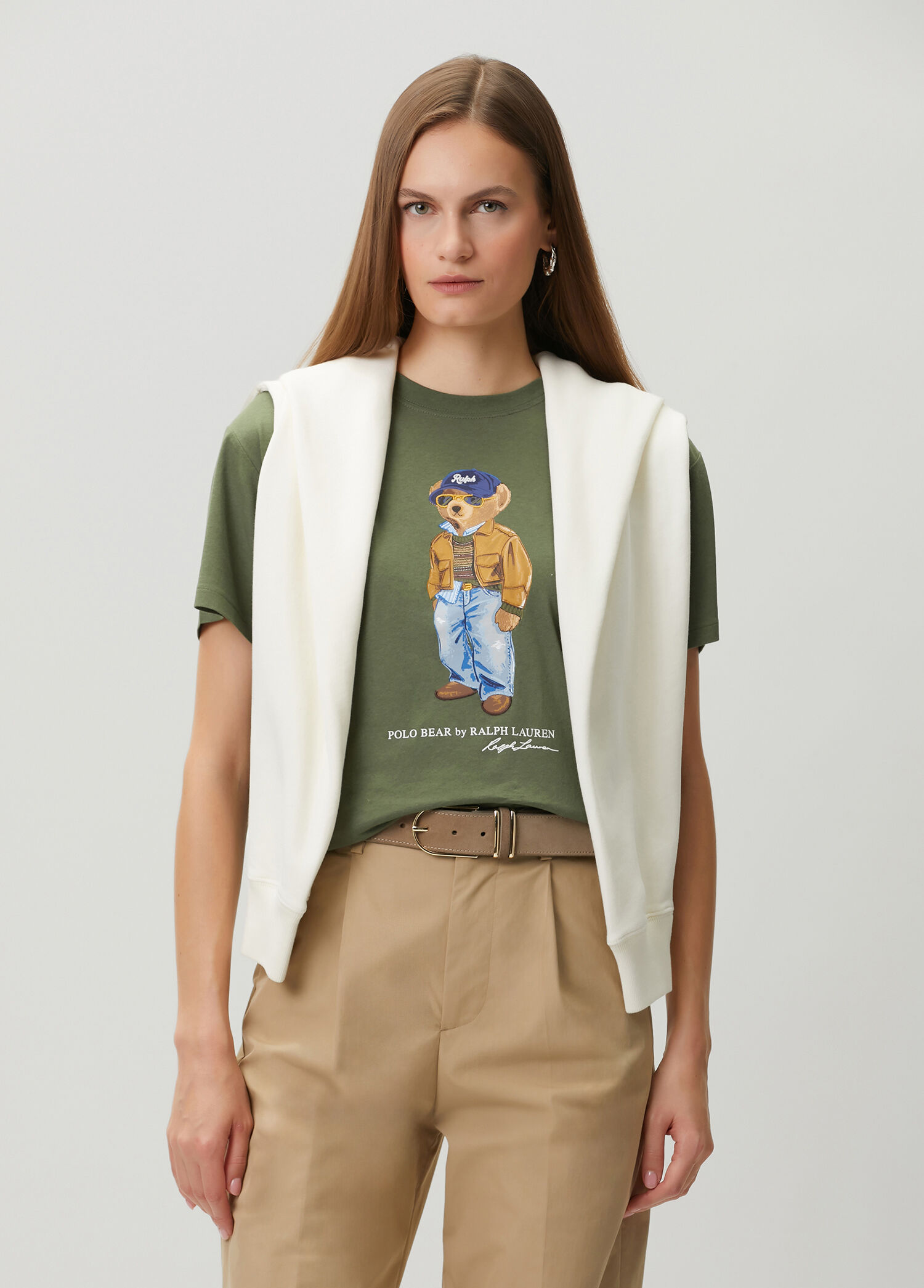 Polo Ralph Lauren Koyu Yeşil Kadın Polo Bear Koyu Yeşil T-shirt