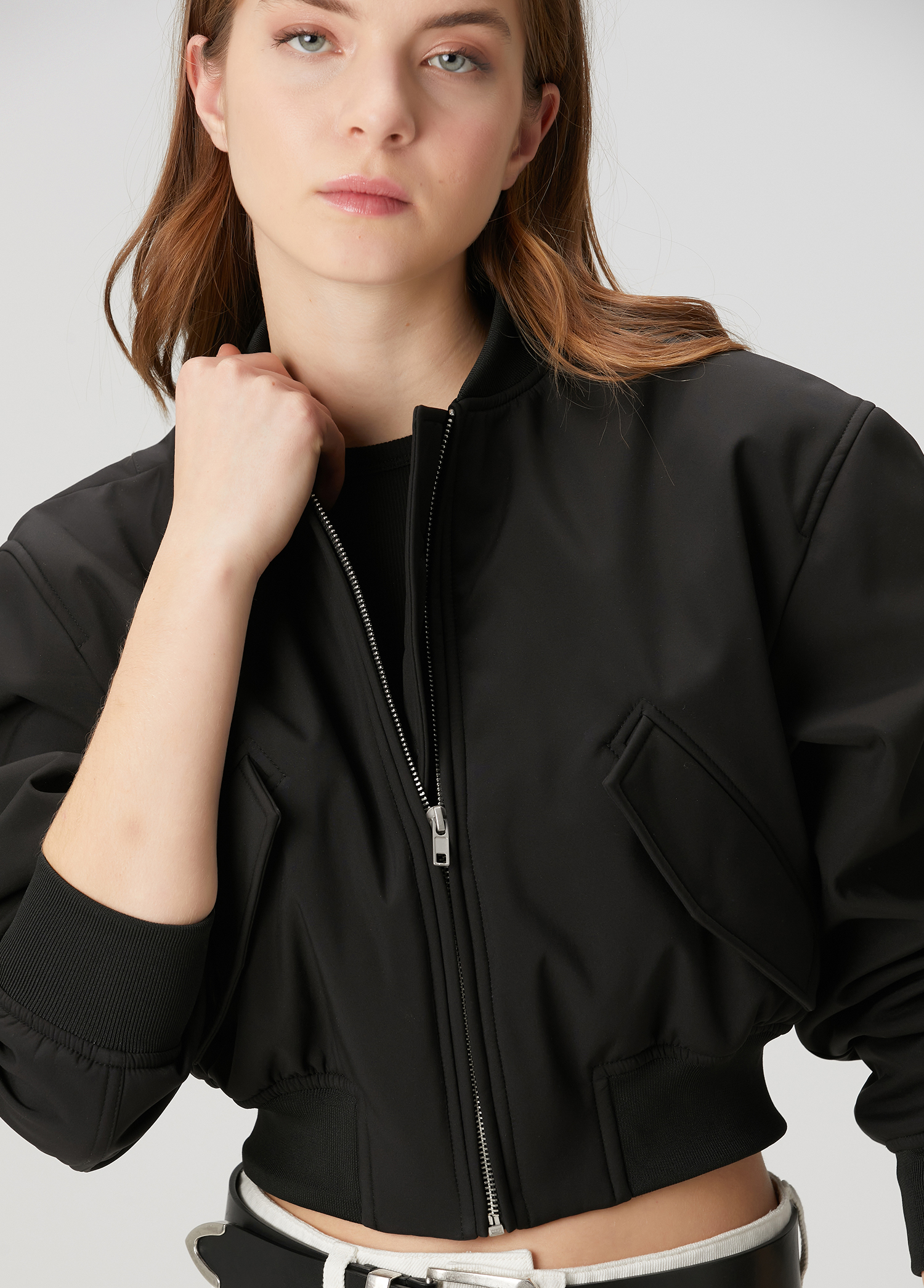 Siyah Crop Bomber Mont_1