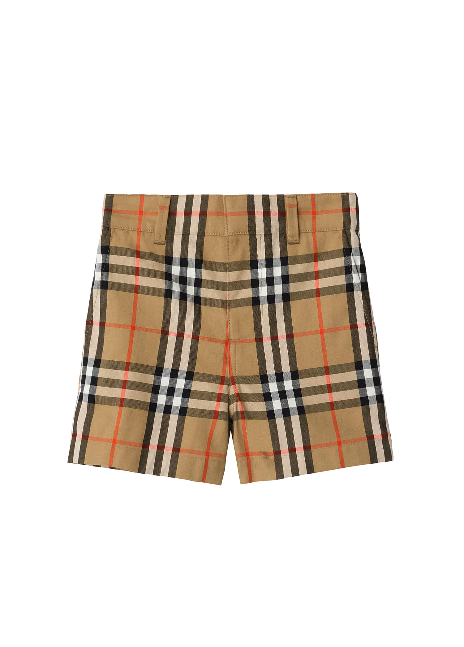 Oscar Check Bej Ekoseli Pamuklu Unisex Çocuk Şort
