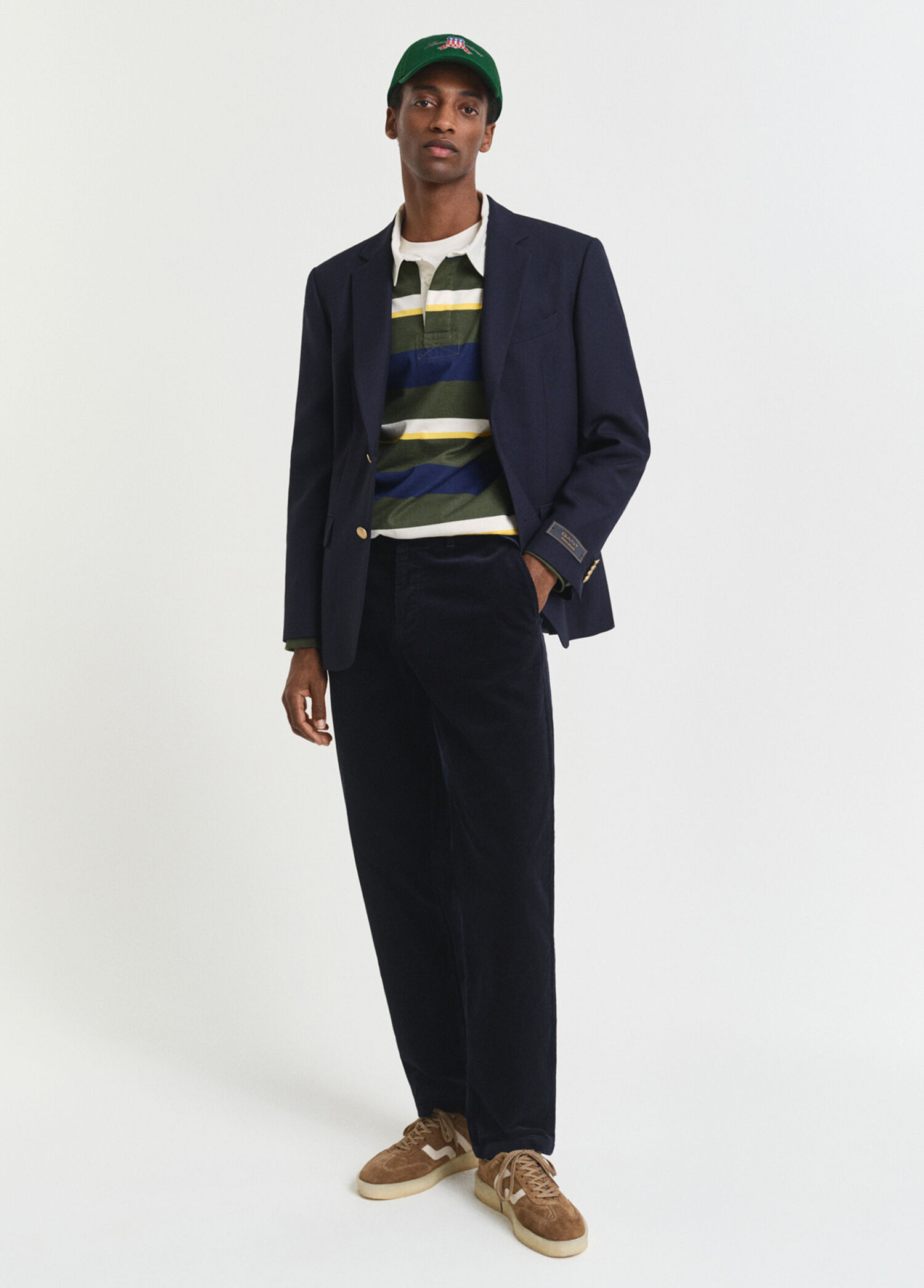 Lacivert Regular Fit Cord Erkek Chino Pantolon