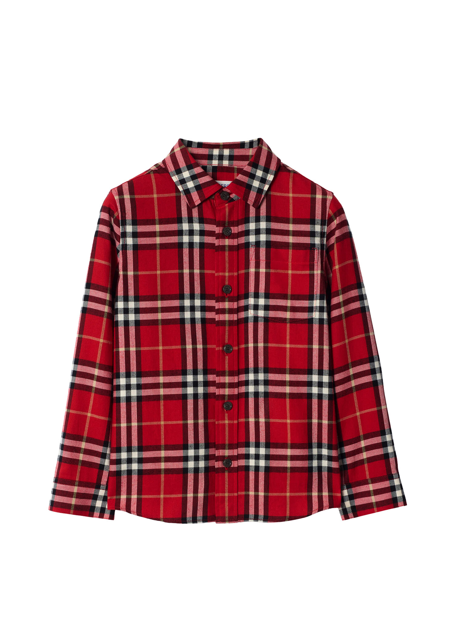 Owen Check Kırmızı Ekoseli Uzun Kollu Unisex Çocuk Gömlek
