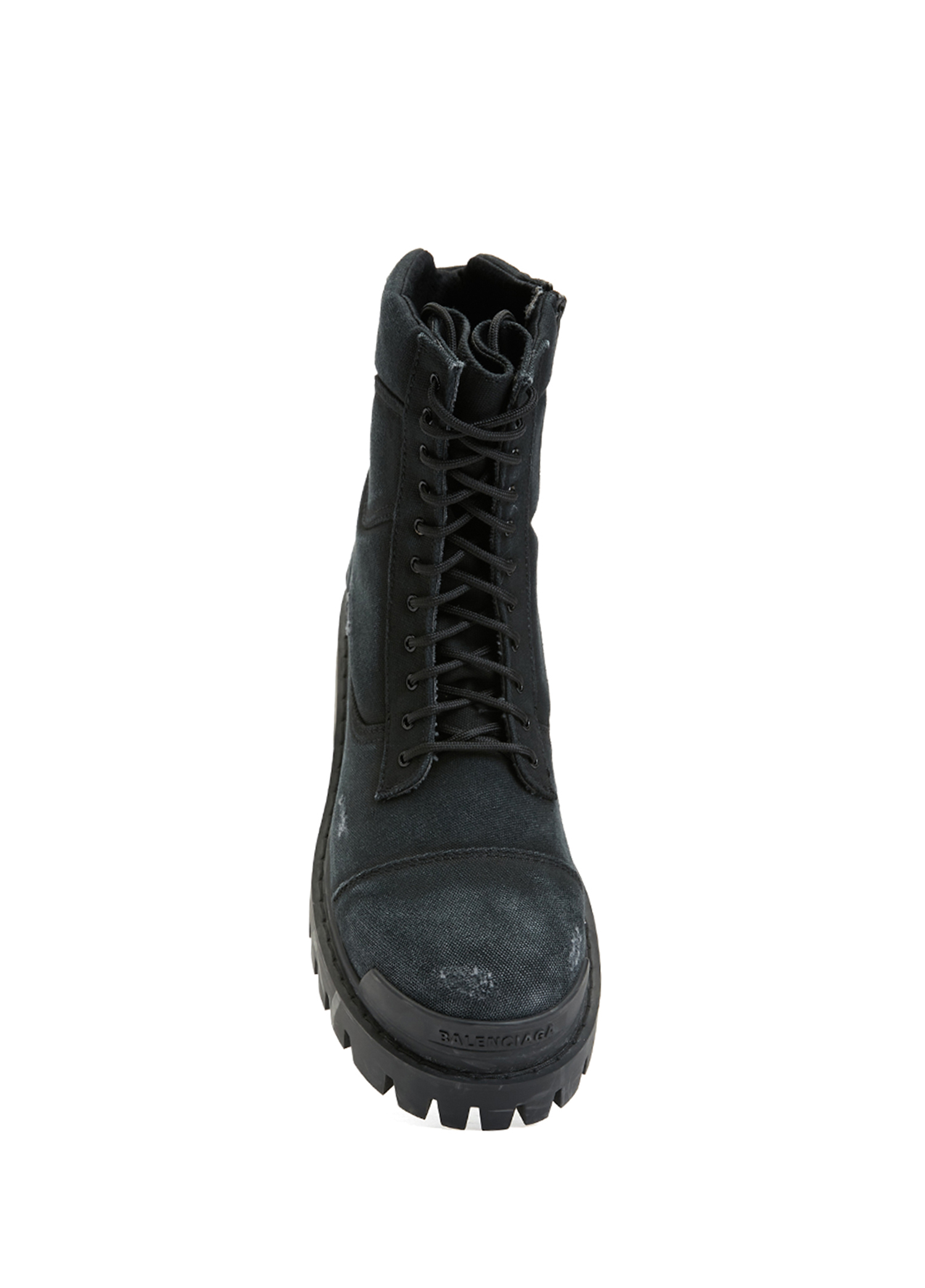 Balenciaga - Combat Strike Black Men's Leather Boots
