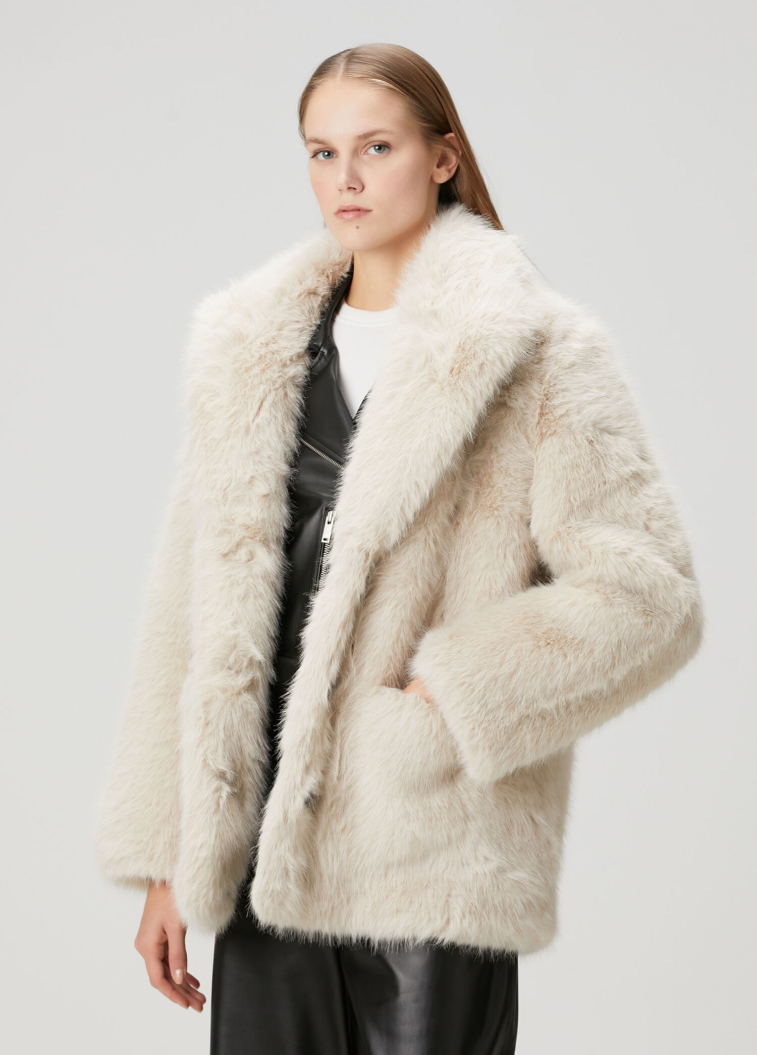 Zadig&Voltaire Ekru Kadın Fleur Ekru Suni Kürk Kaban 1830247 | Beymen