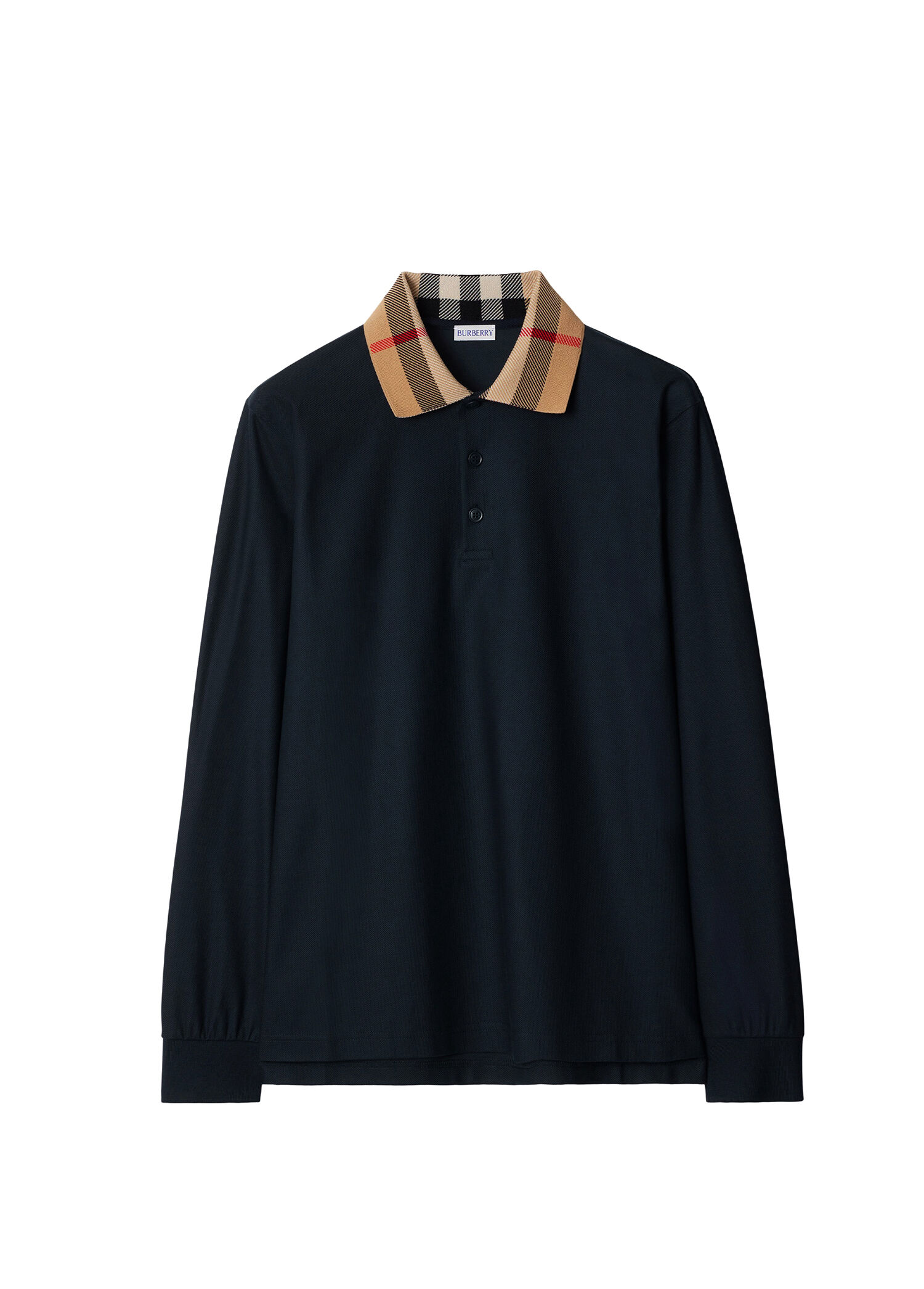 Lacivert Polo Yaka Slim Fit Uzun Kollu Erkek T-shirt
