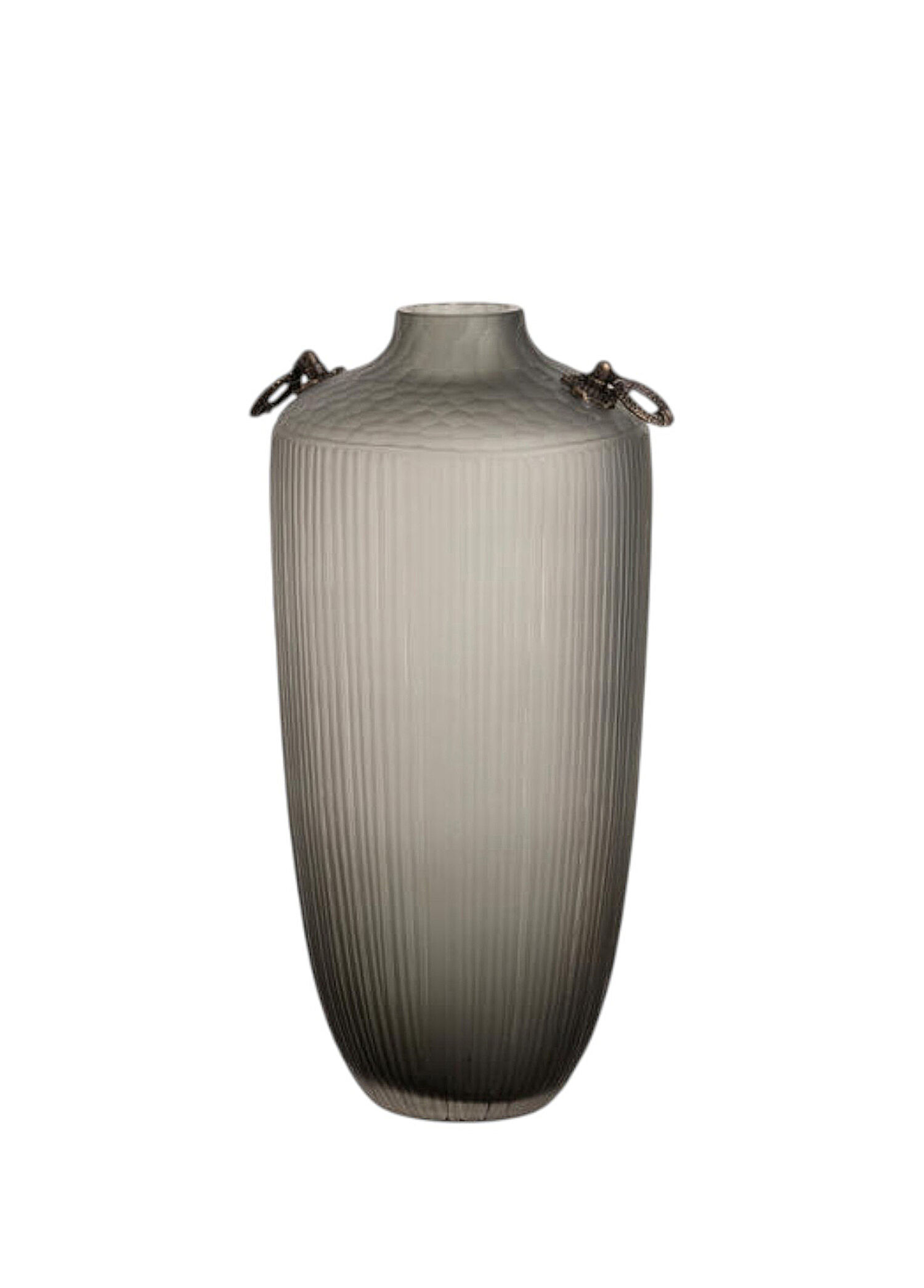 Gri Cam Dekoratif Vazo 36 cm