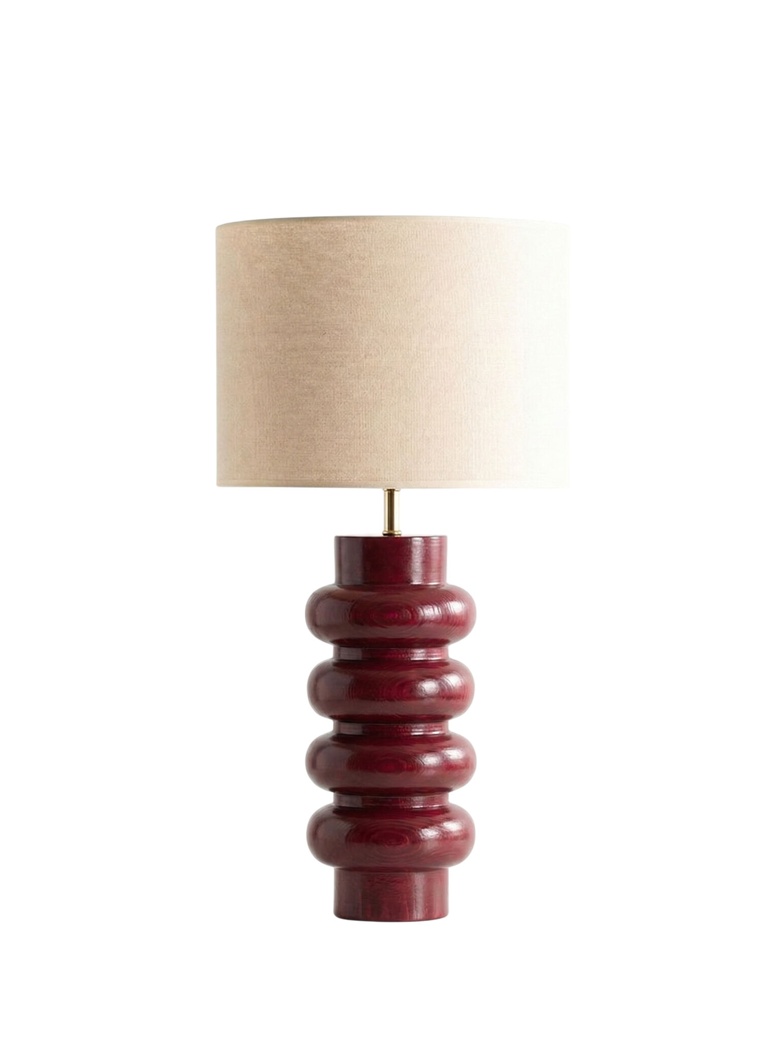 Wavy Bordo Ahşap Abajur
