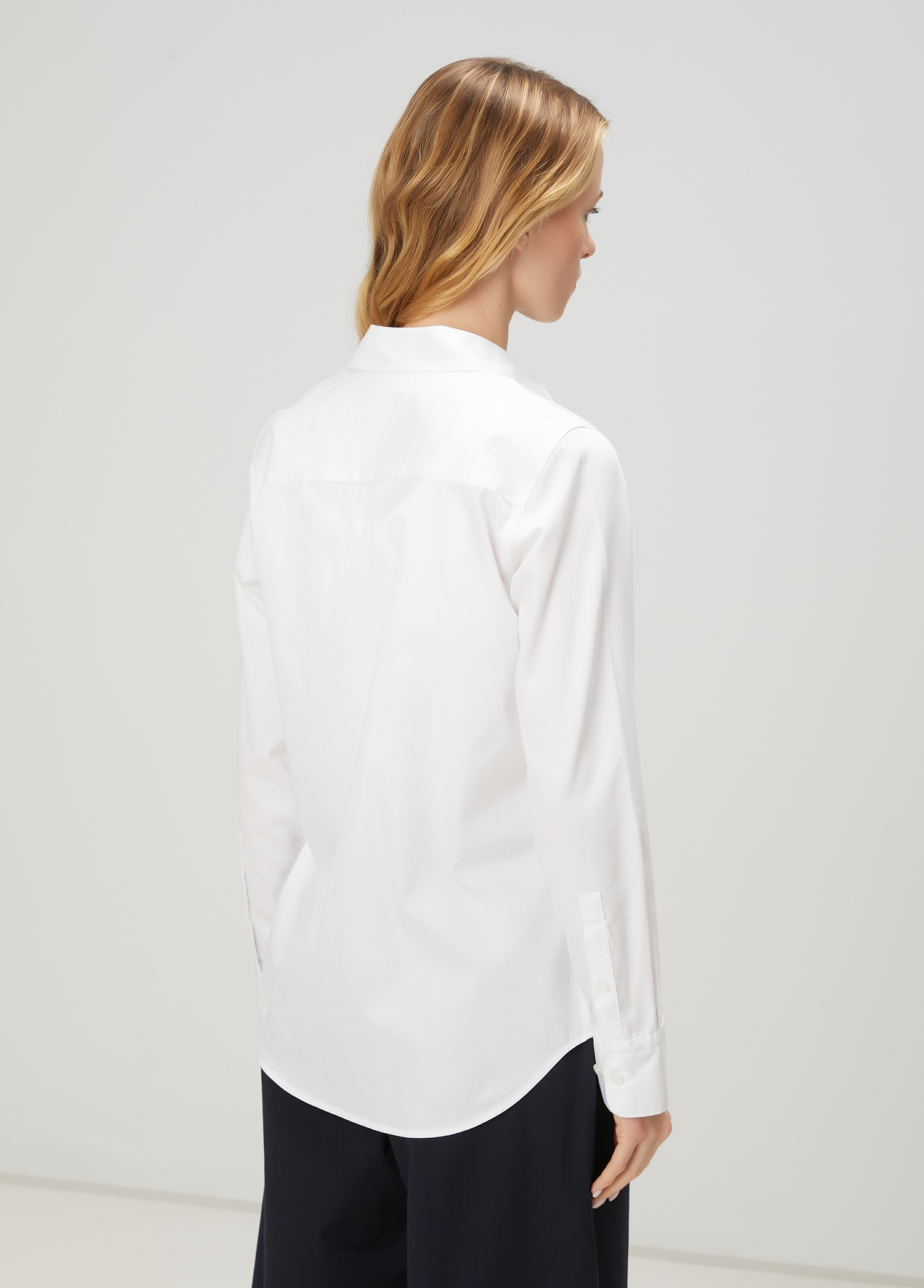 Beyaz Basic Poplin Gömlek_4
