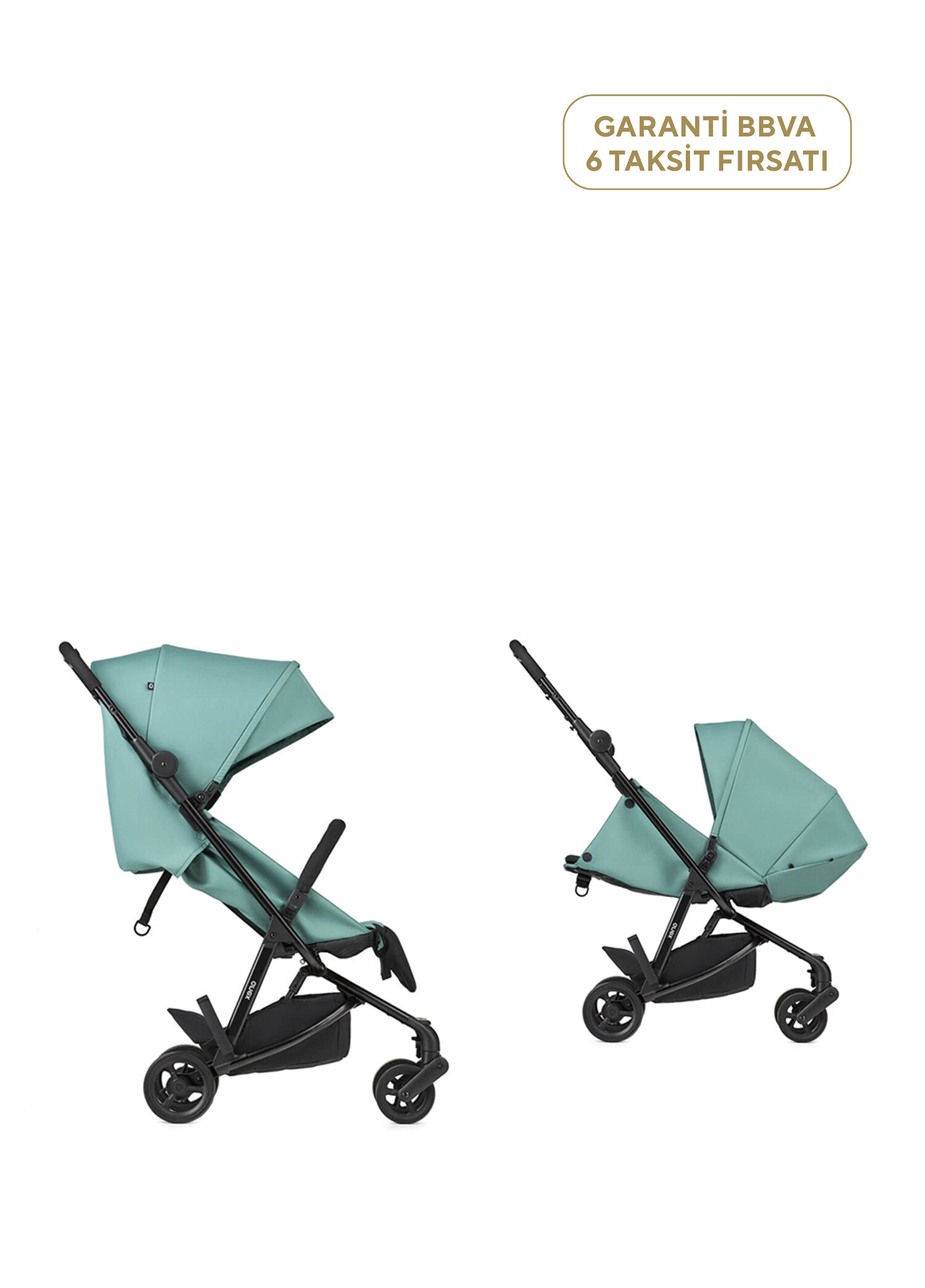 Air-Z Ivy Yeşil Tek Elle Katlanan Kabin Boy Bebek Arabası