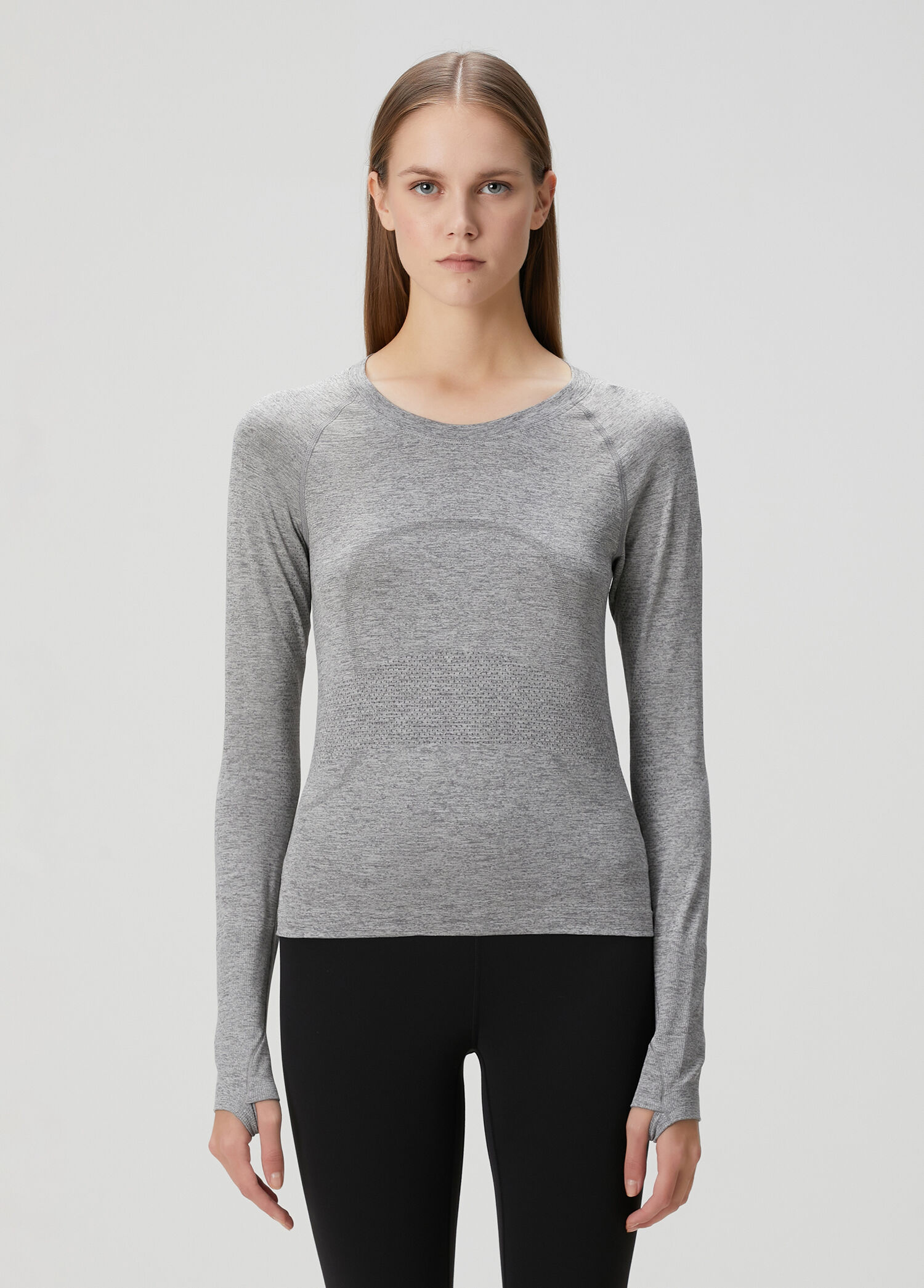 lululemon Çok Renkli Beyaz Kadın Swiftly Tech Gri Uzun Kol T-shirt