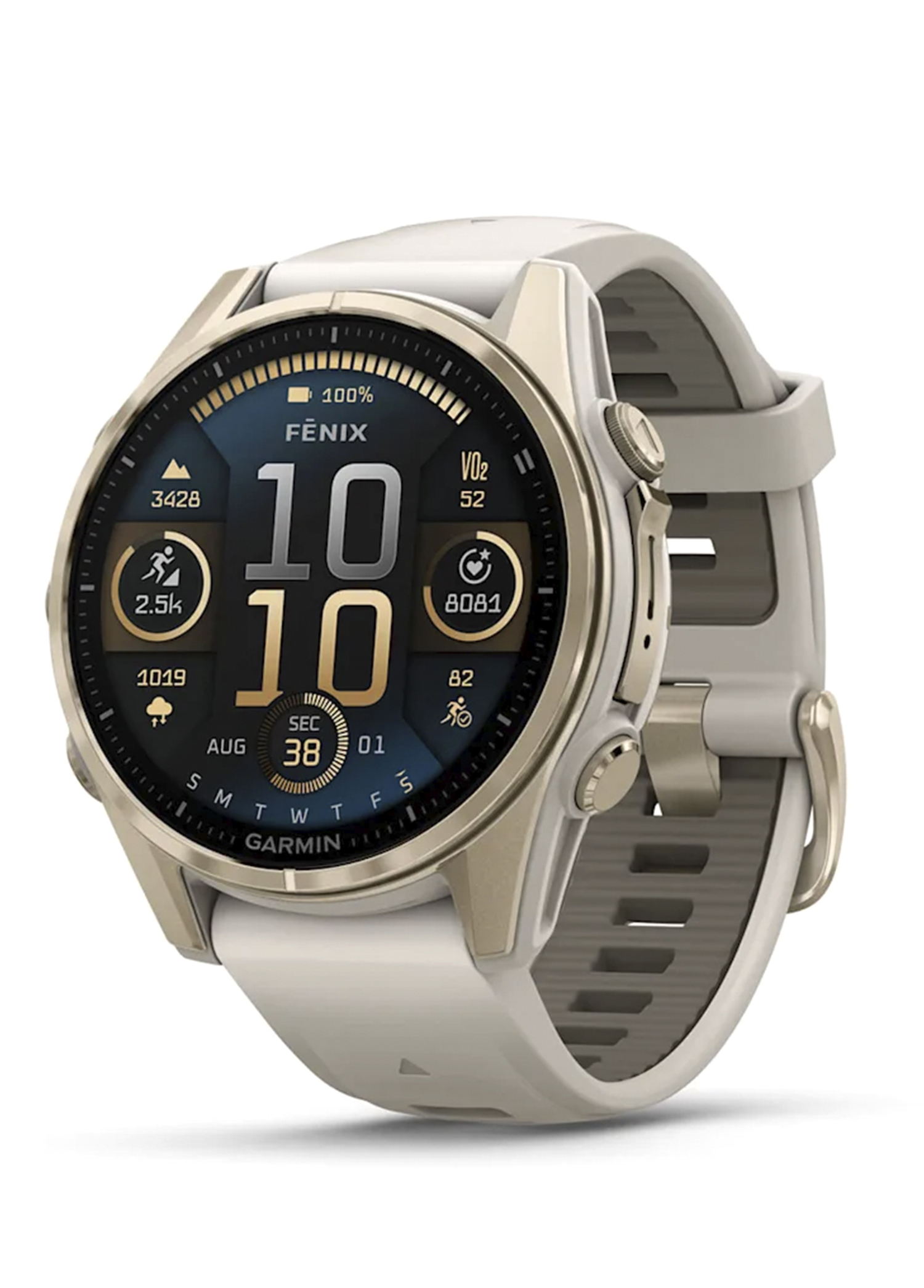 Fenix 8 AMOLED Sapphire Soft Gold 43mm Silikon Kayışlı Akıllı Saat