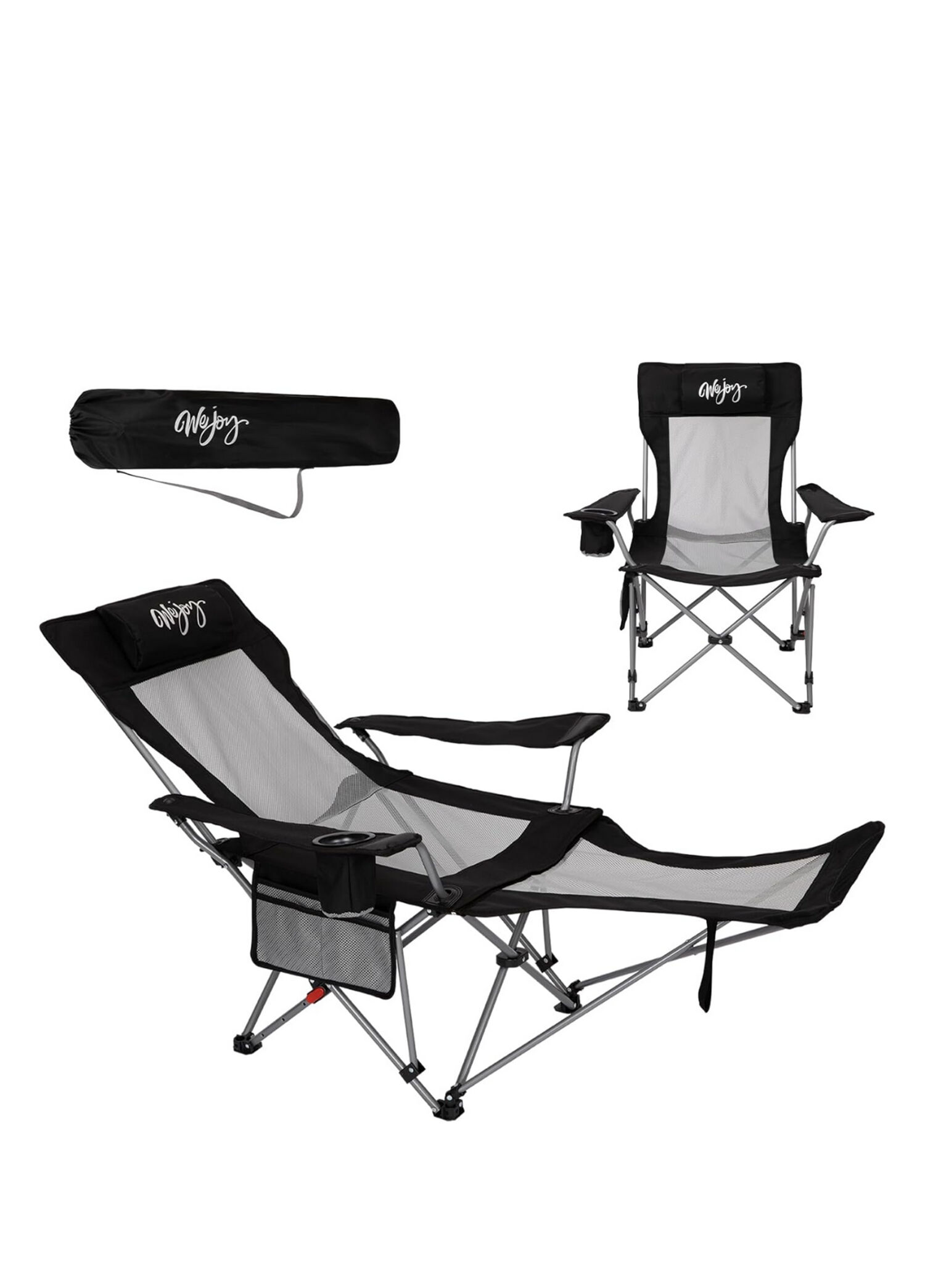 AeroComfort Lounge Balck Grey 4 Pozisyonlu Yatabilen Kamp Sandalyesi
