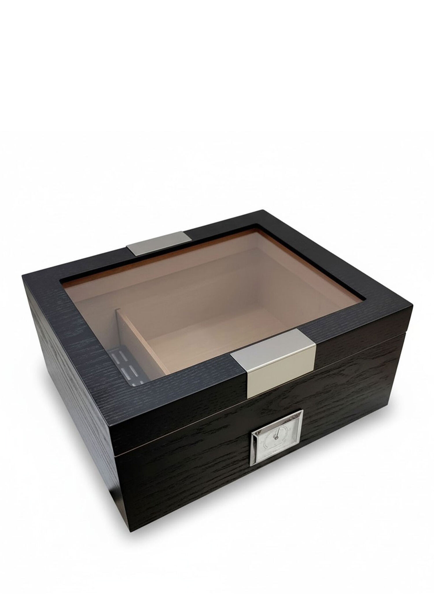 Camlı Humidor Metal Siyah 40's Puro Kutusu