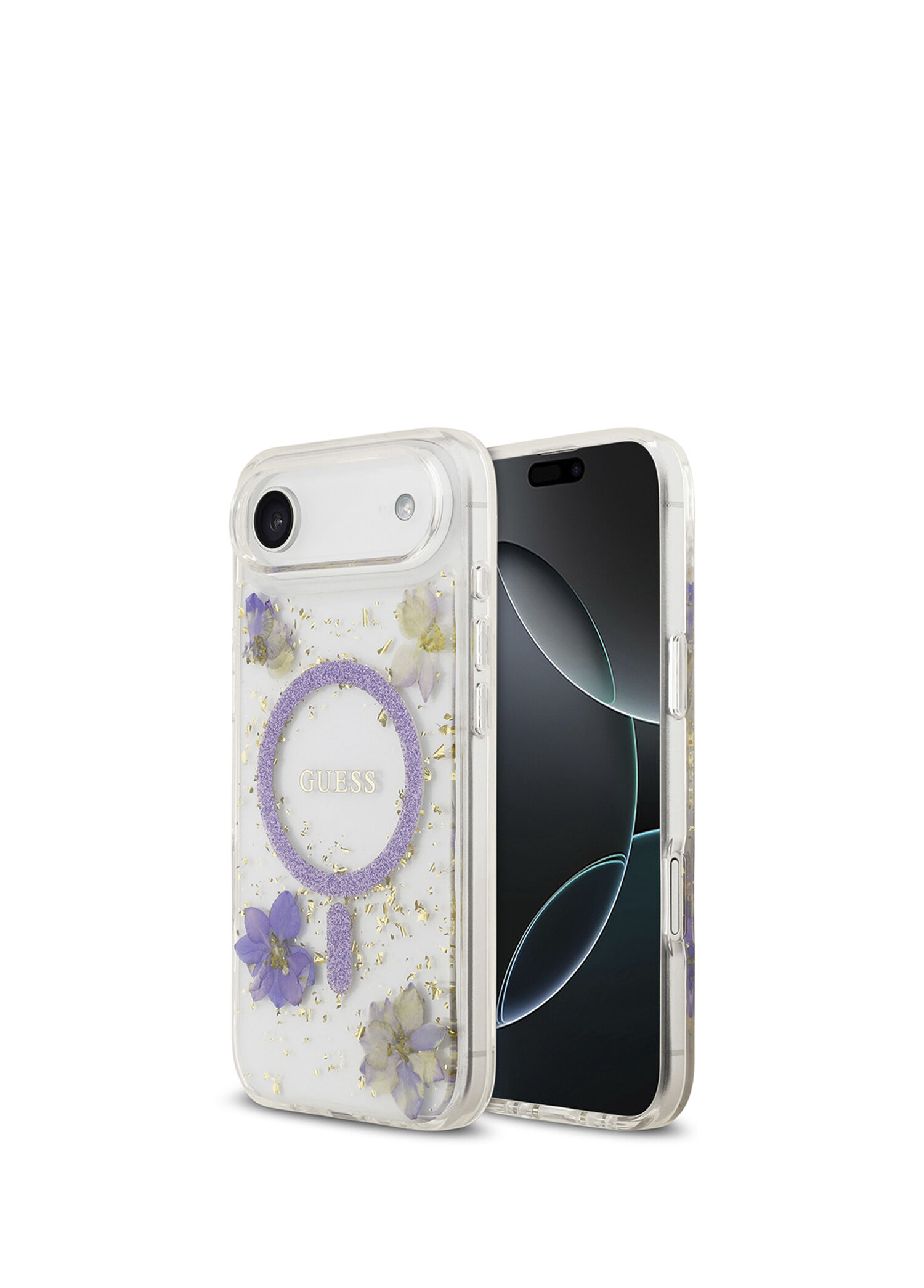 iPhone 17 Air Transparan Resin Flowers Magsafe Uyumlu Telefon Kılıfı