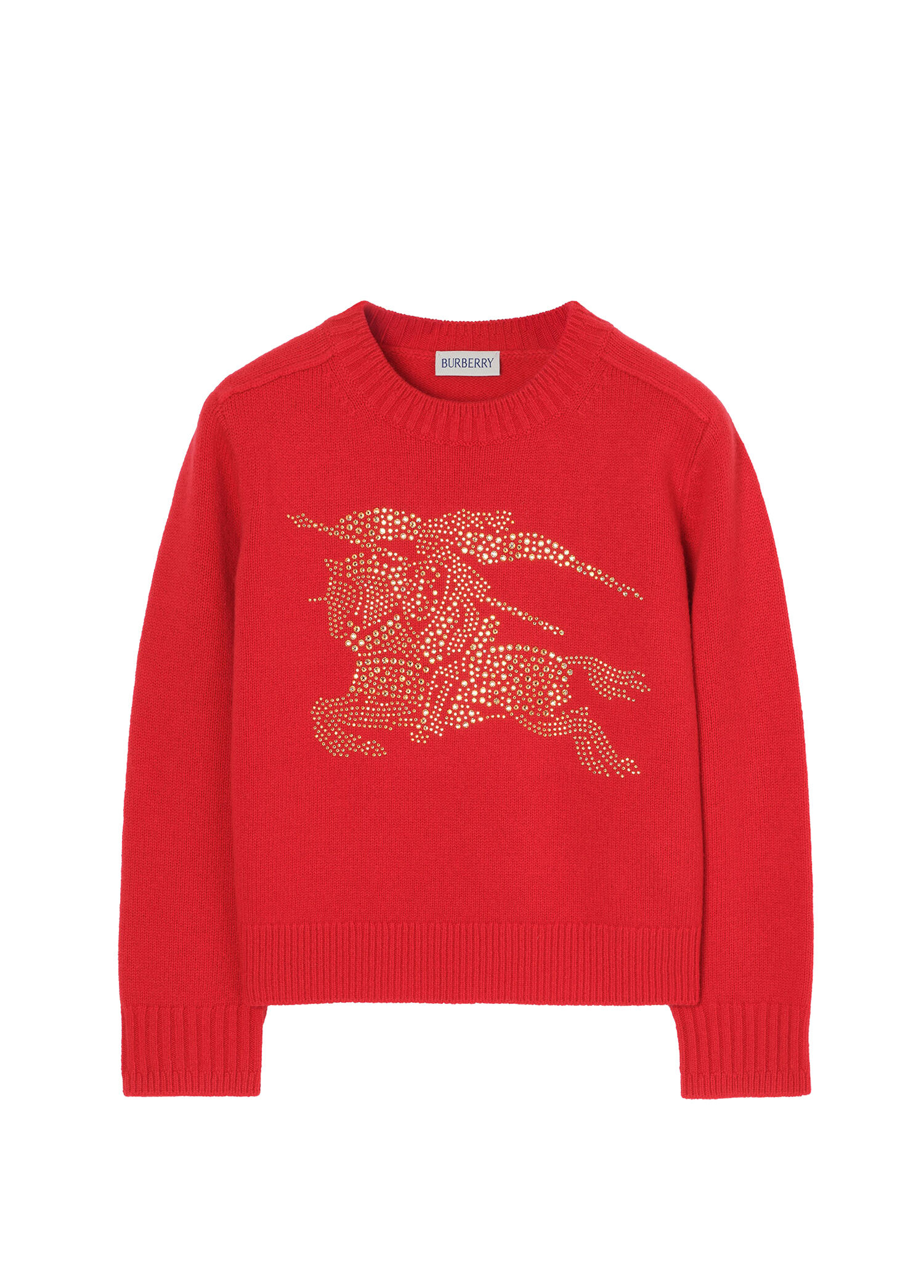 Burberry - Anna Crystal Çocuk Kırmızı Yün Unisex Çocuk Triko Kazak