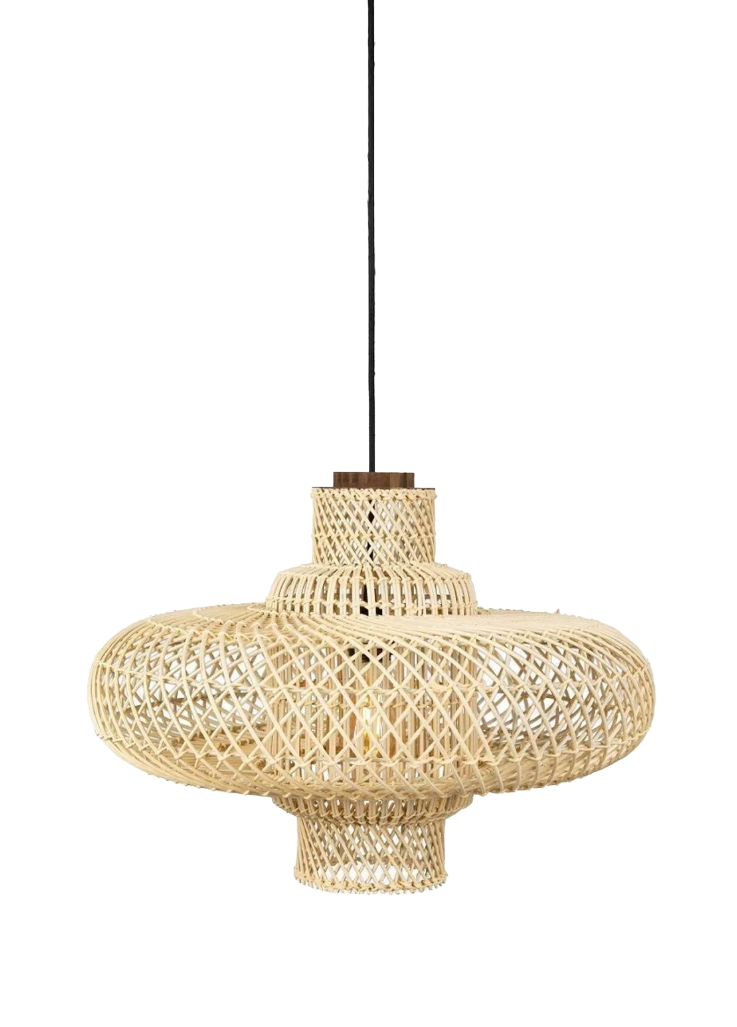 Organo Natural Rattan Sarkıt Avize 70x45 cm