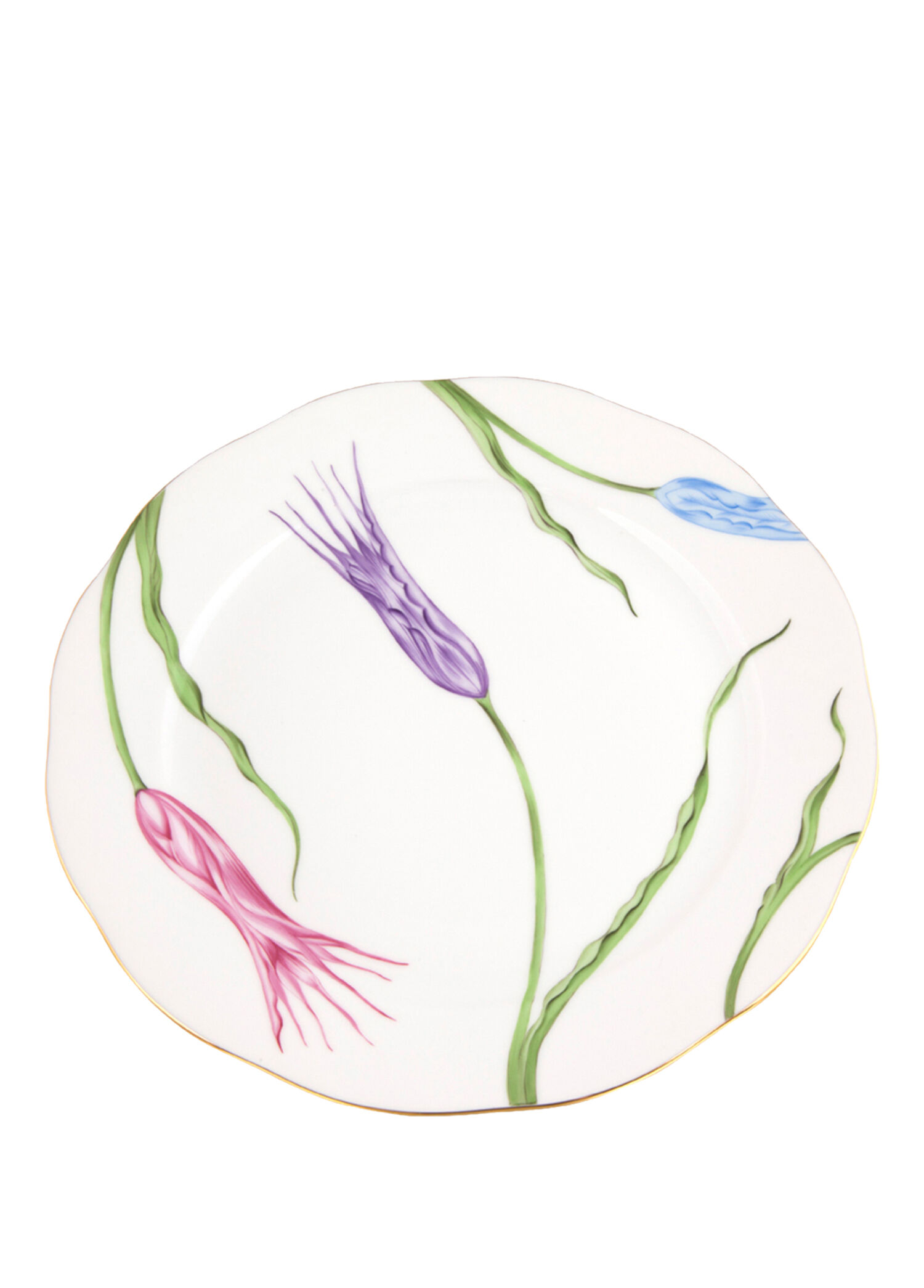 Lale Desenli Renkli Porselen Yemek Tabağı 26 cm