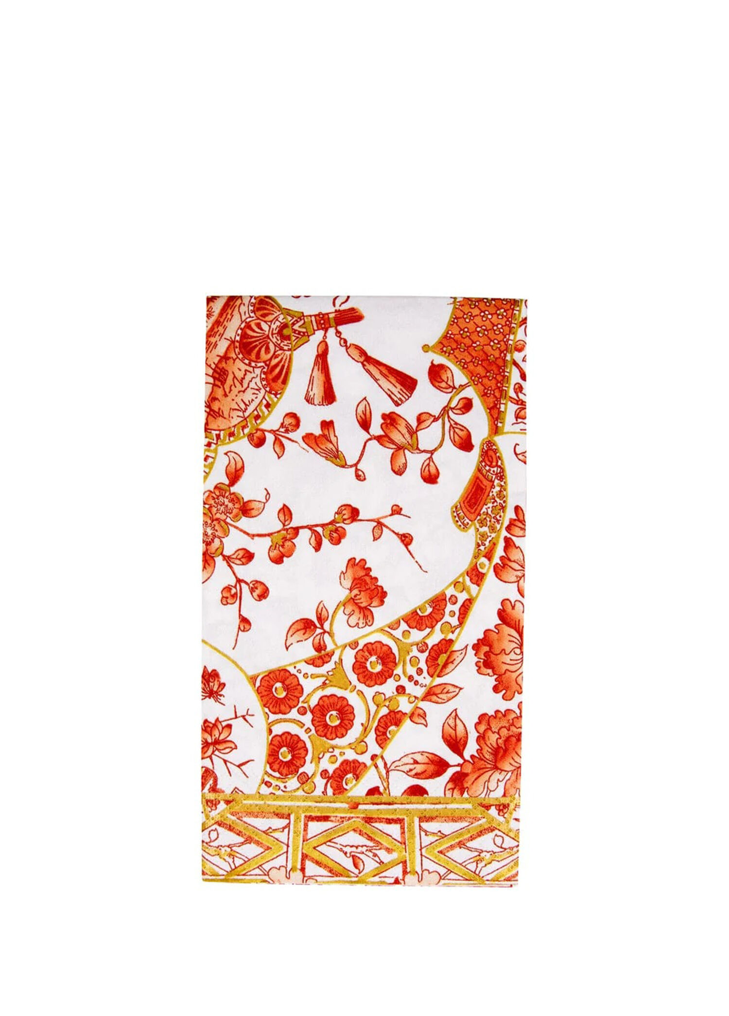 Gilded Porcelain Coral Guest Towel Desenli 15'li Servis Peçetesi Seti