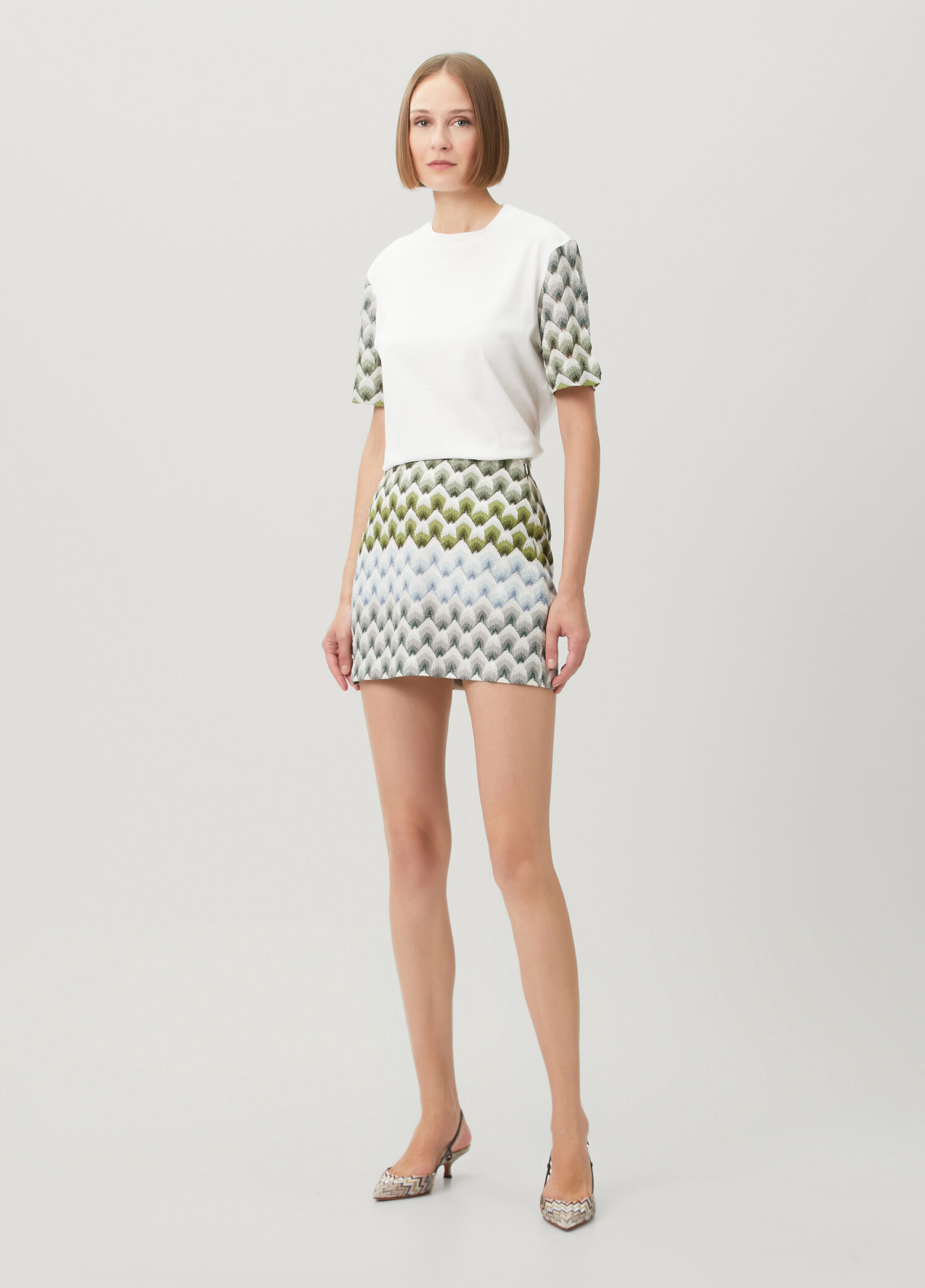 Multicolored Patterned Mini Skirt