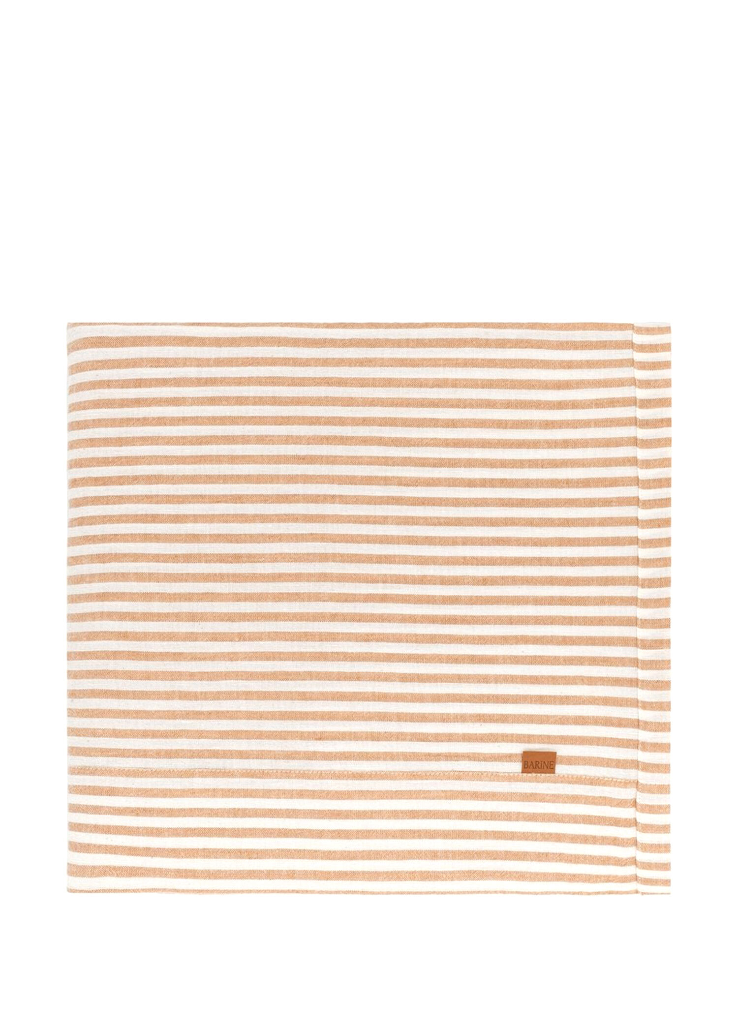 Linen Taba Çizgili Keten Masa Örtüsü 150 x 320 cm