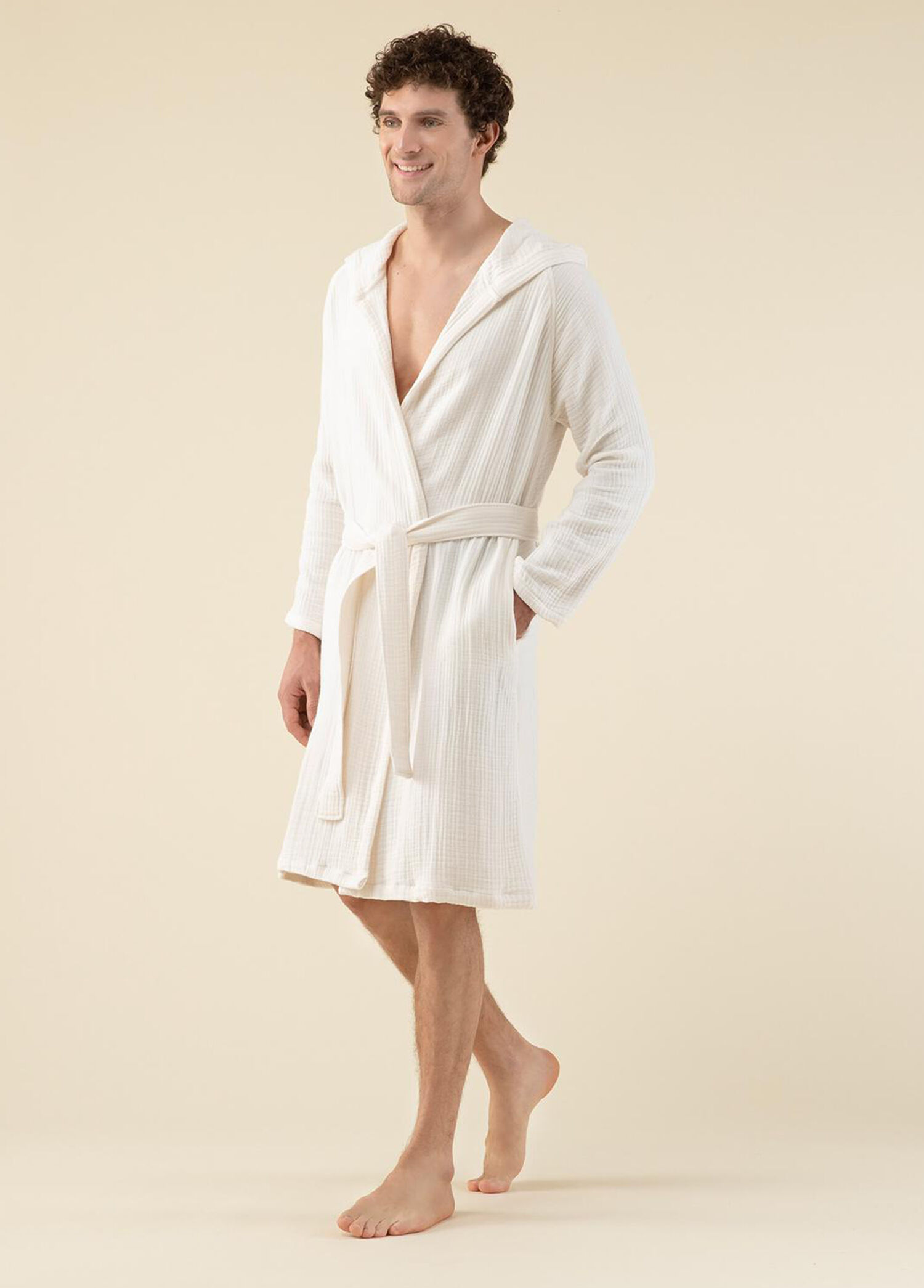 Armin Bambu Ekru Unisex Bornoz