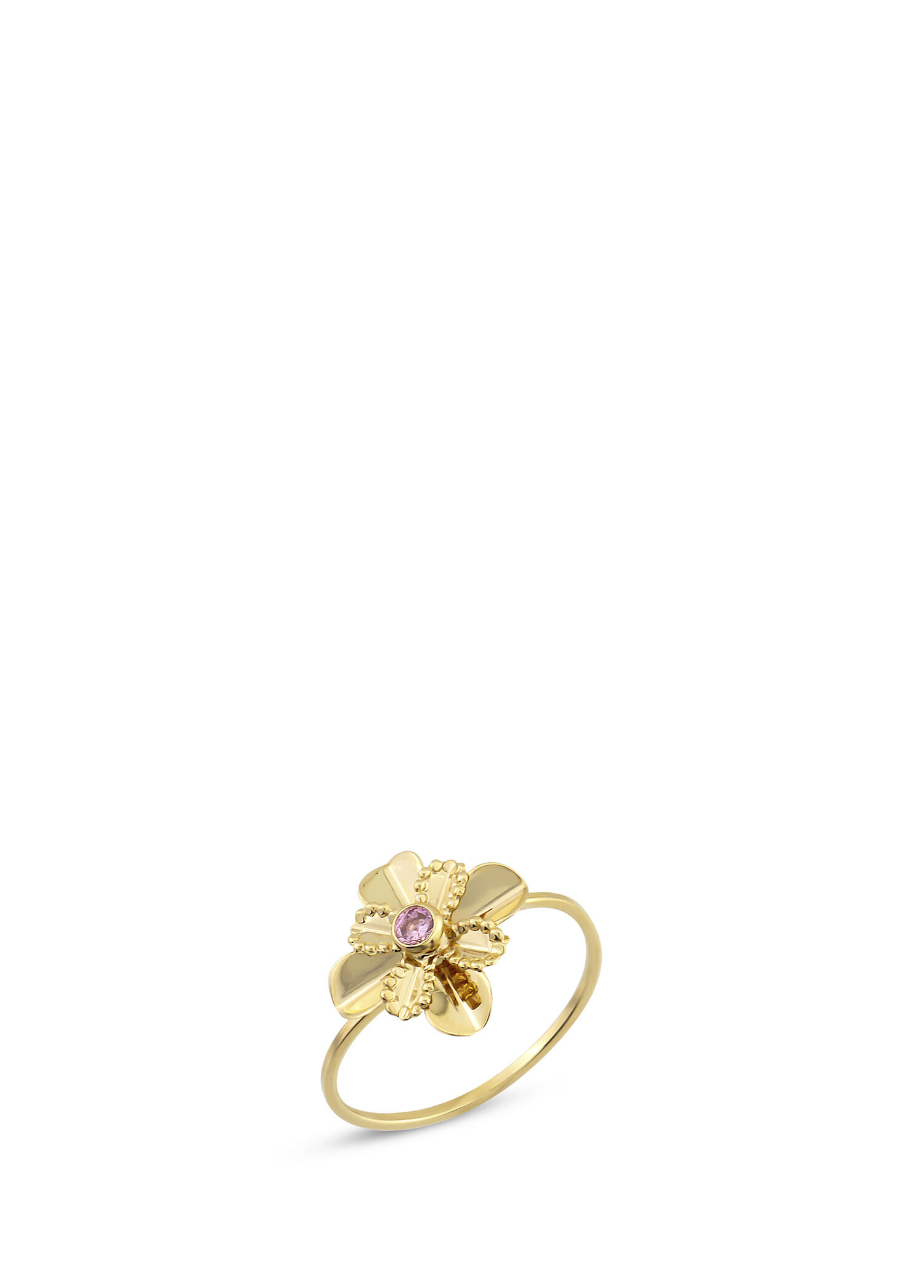 Quartz Clover 14 Ayar Altın Kadın Yüzük