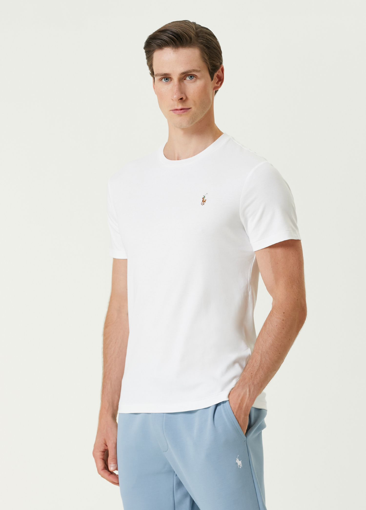 Beyaz Logo Nakışlı T-shirt_2
