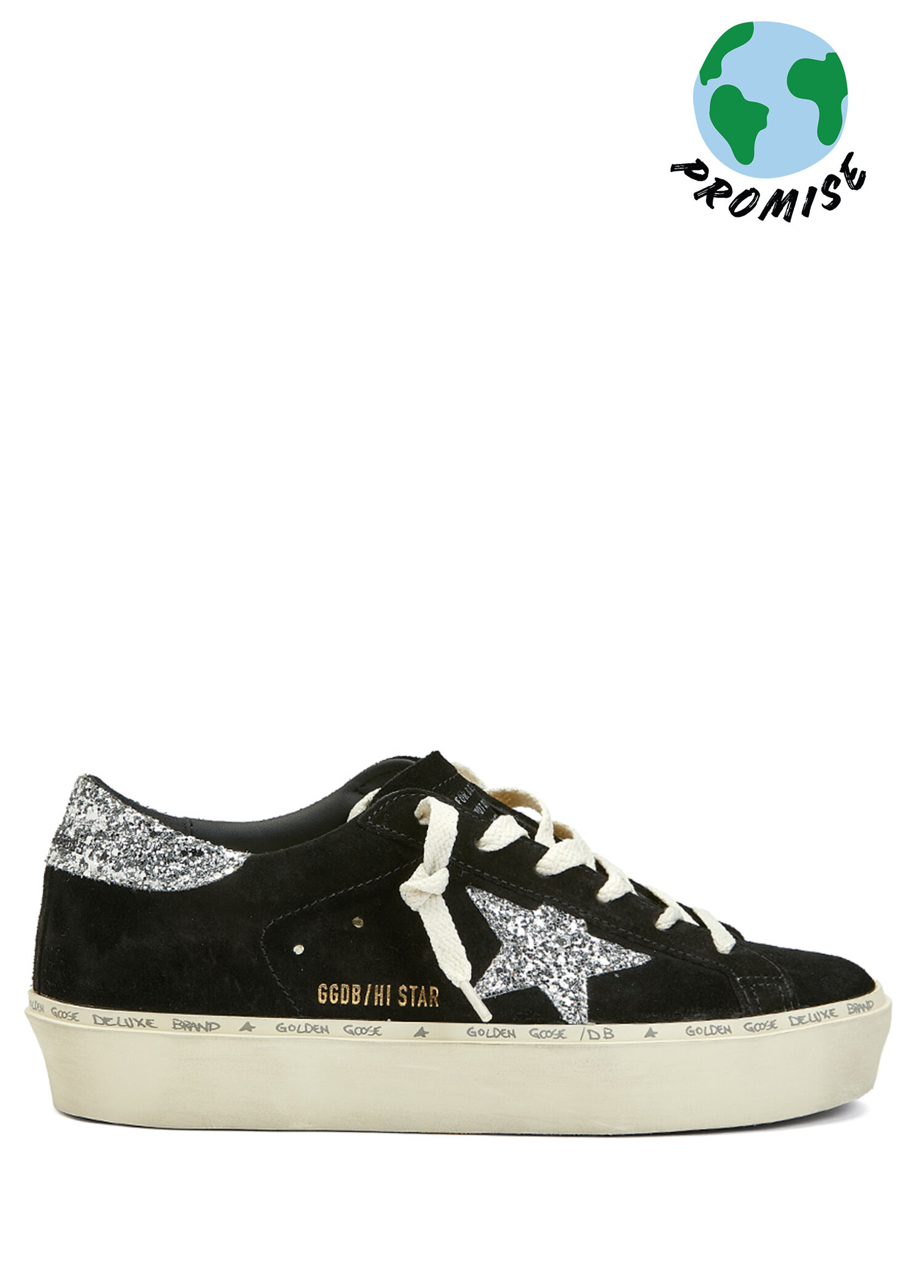 Golden Goose Siyah-Gümüş Kadın Hi Star Siyah Silver Kadın Deri