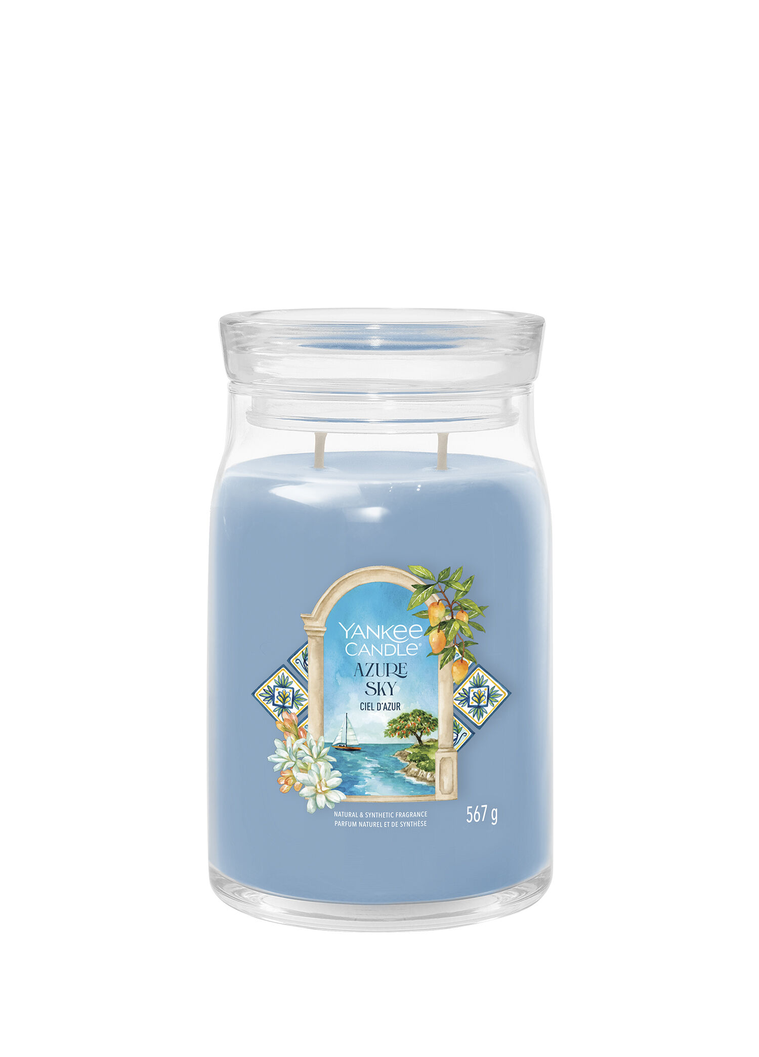 Azure Sky Mavi Büyük Boy Kokulu Mum 567 gr