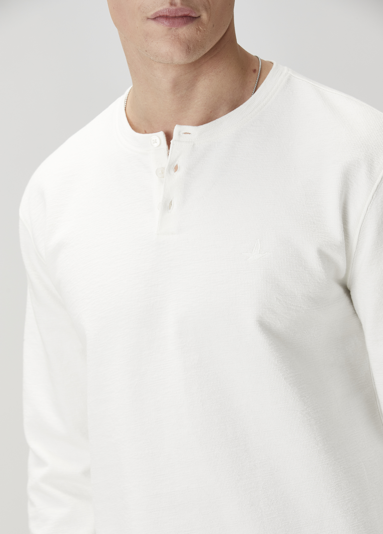 Kırık Beyaz Uzun Kol T-shirt_5