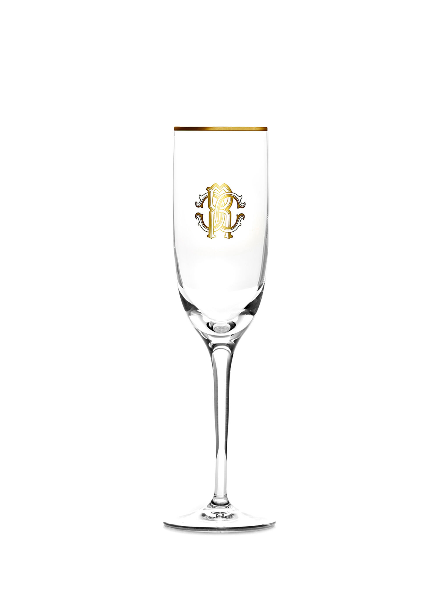 Monogram Gold Altın Dekorlu Kristal Şampanya Kadehi