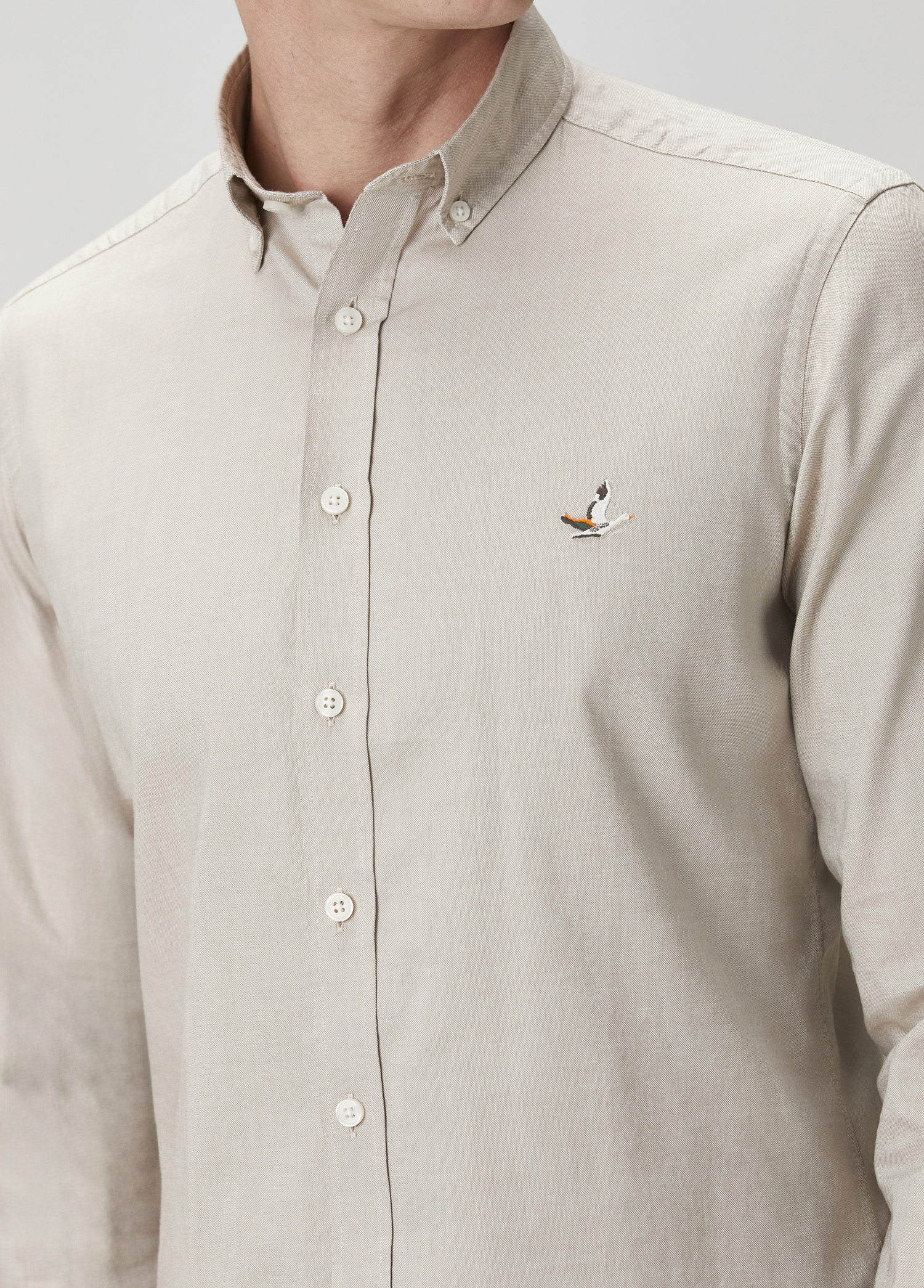 Slim Fit Vizon Oxford Gömlek_5