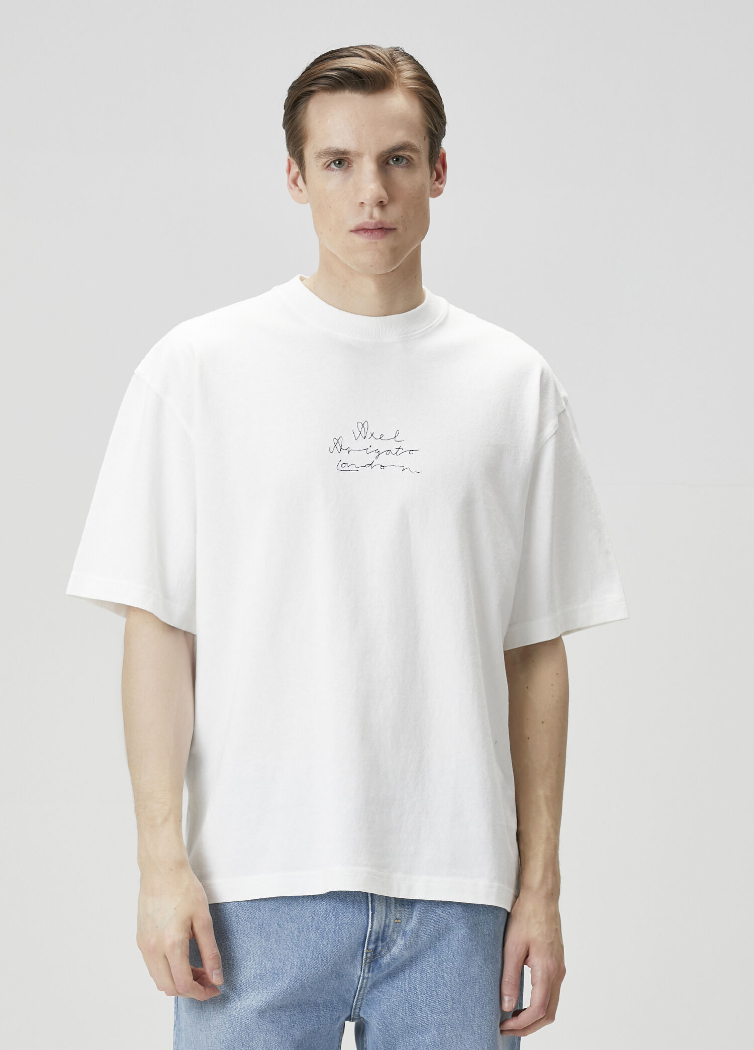 Beyaz Logo Baskılı T-shirt