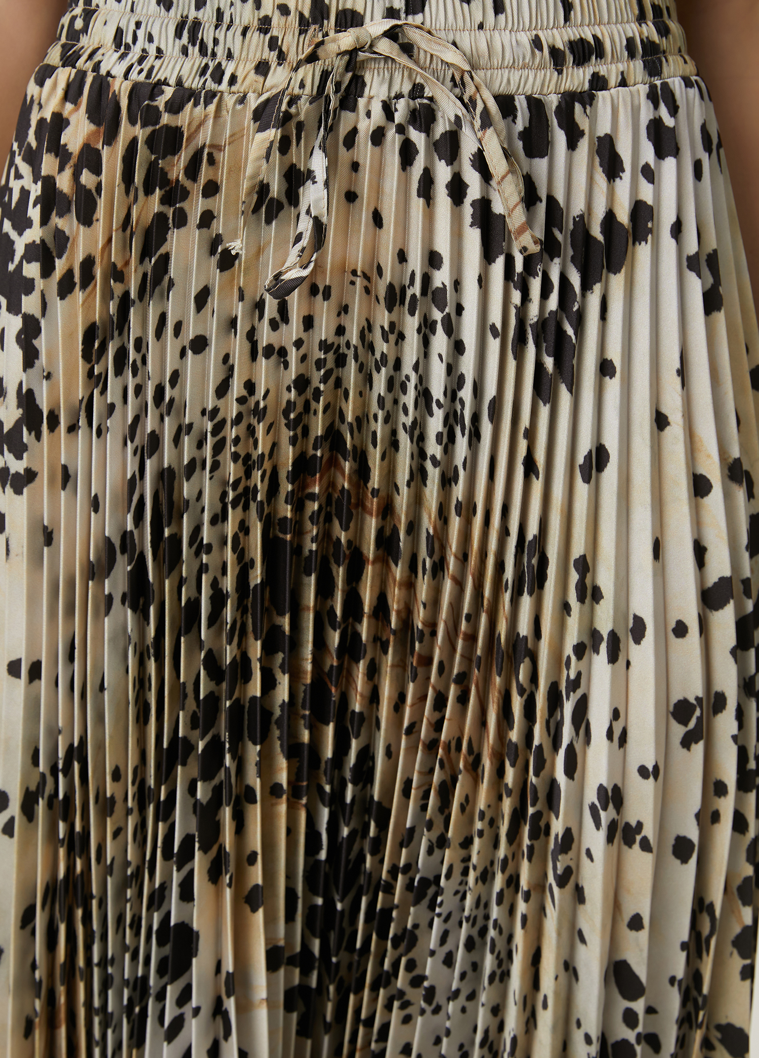 Kahverengi Leopar Desenli Midi Plisoleil Etek_5