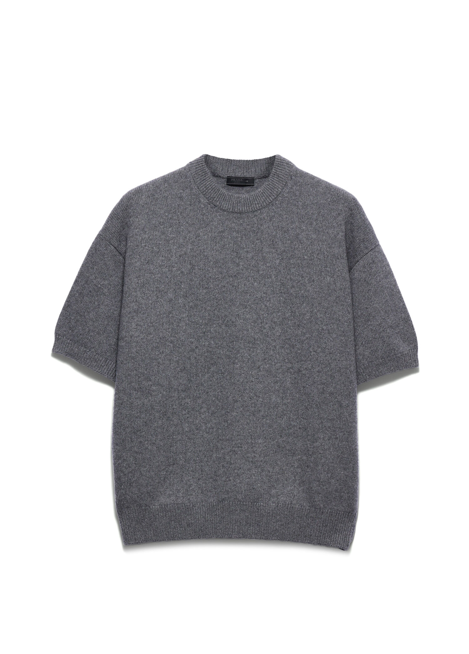 Gri Re-Cashmere Kısa Kollu Erkek Kazak