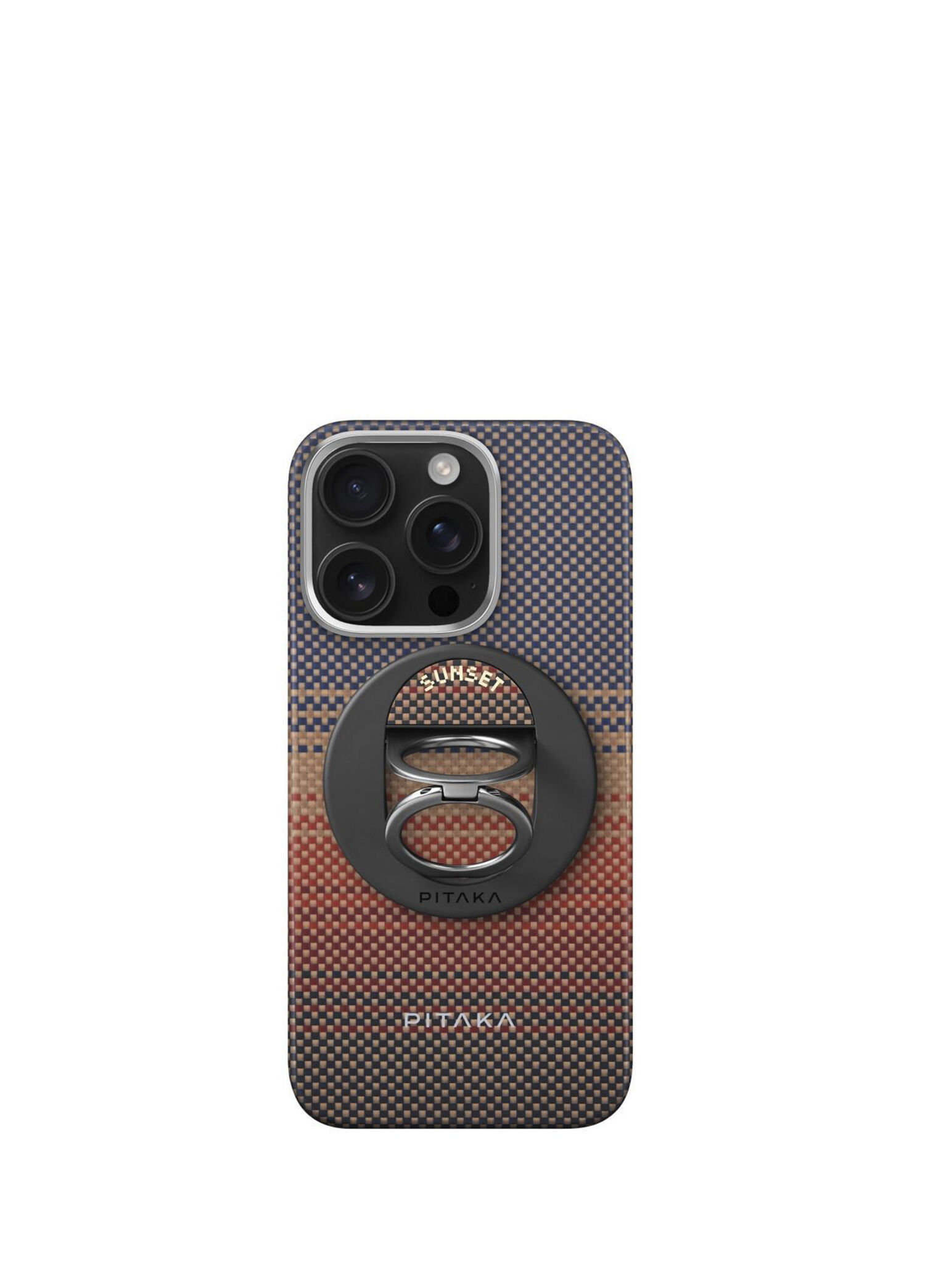 Tactile Woven Yüzük Standlı iPhone 16 Pro Max MagSafe Uyumlu Aramid Fiber Telefon Kılıfı
