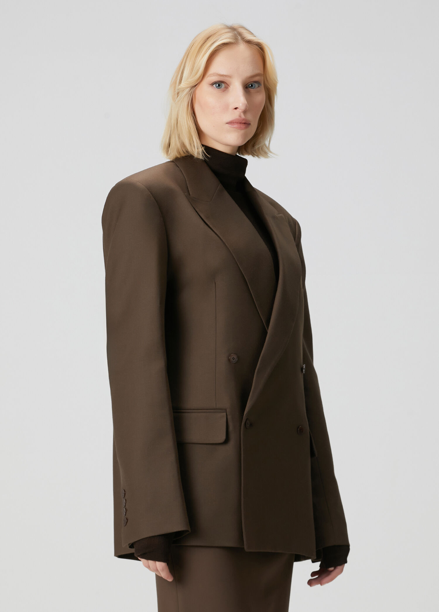 Kahverengi Yün Blazer