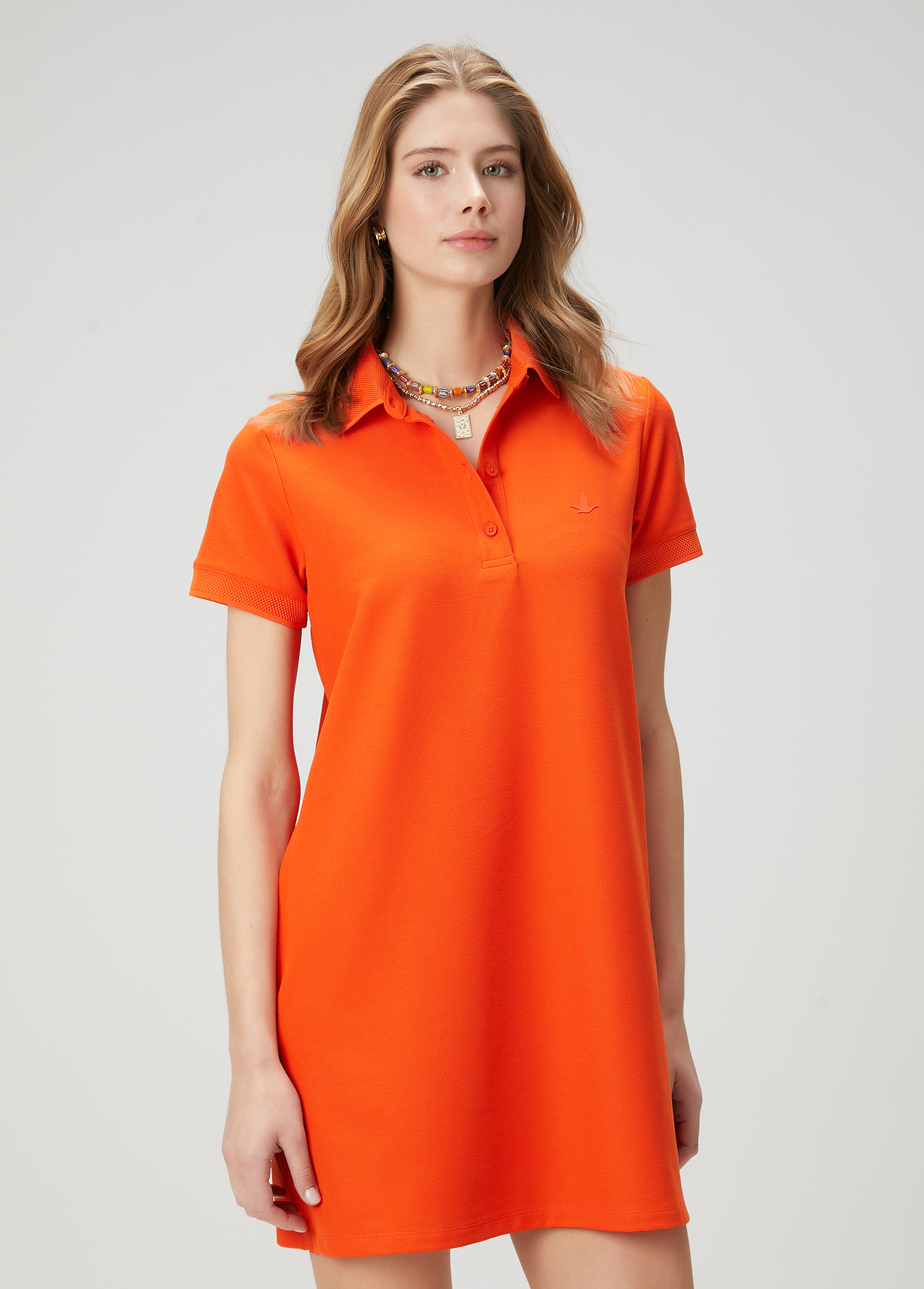 Mercan Mini Pike Polo Elbise_3