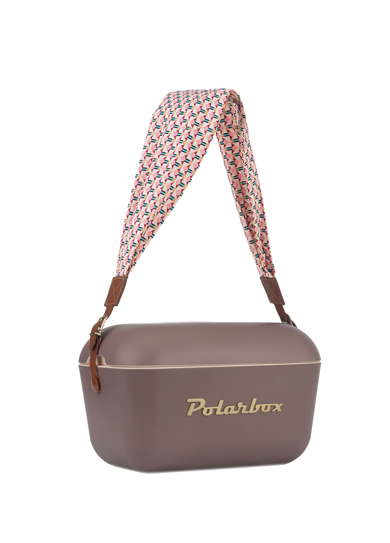 Prinkstyle Geometric Classic Mauve-Gold Pamuk ve Deri Kayışlı Soğuk ve Sıcak Tutucu Thermo Box 20 lt