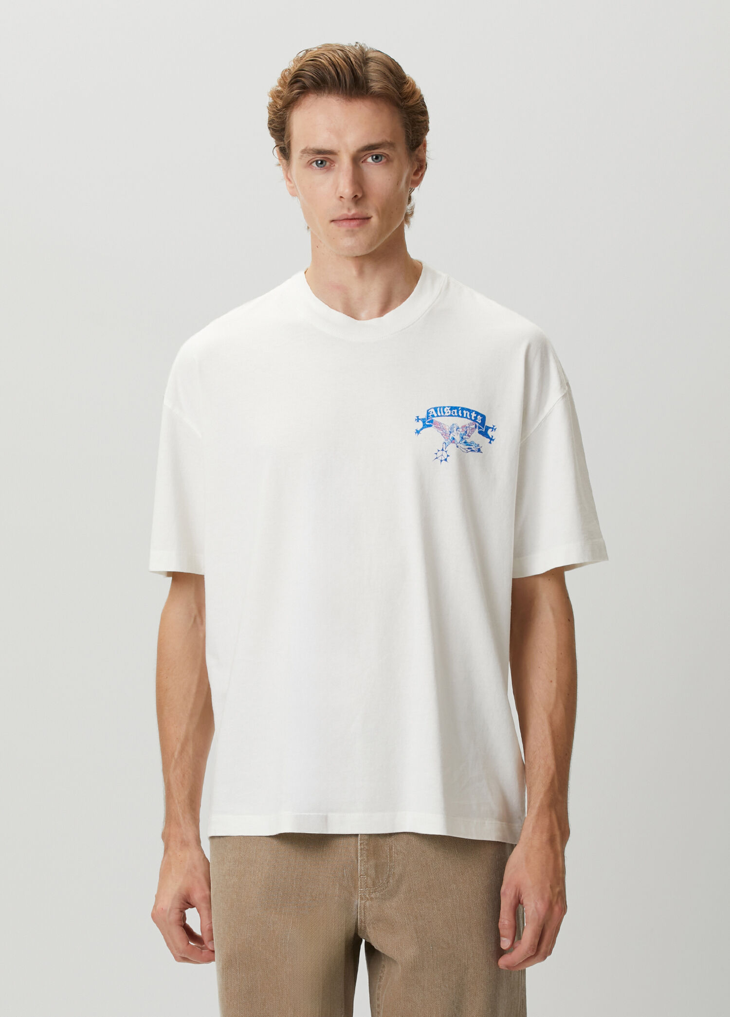 P Allsaints Cray Off White T Shirt