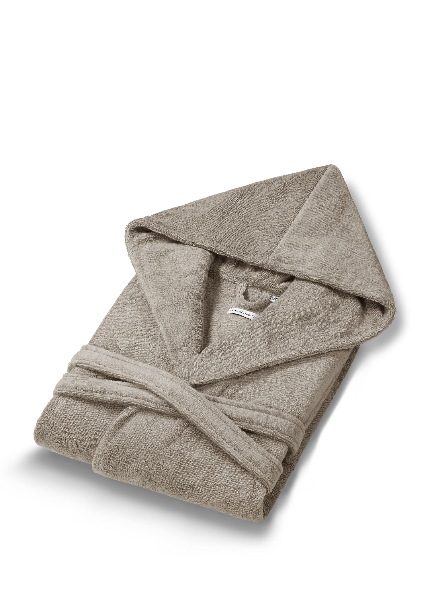 Chicago Fibrosoft ® Warm Gray Pamuklu Kapüşonlu Unisex Bornoz