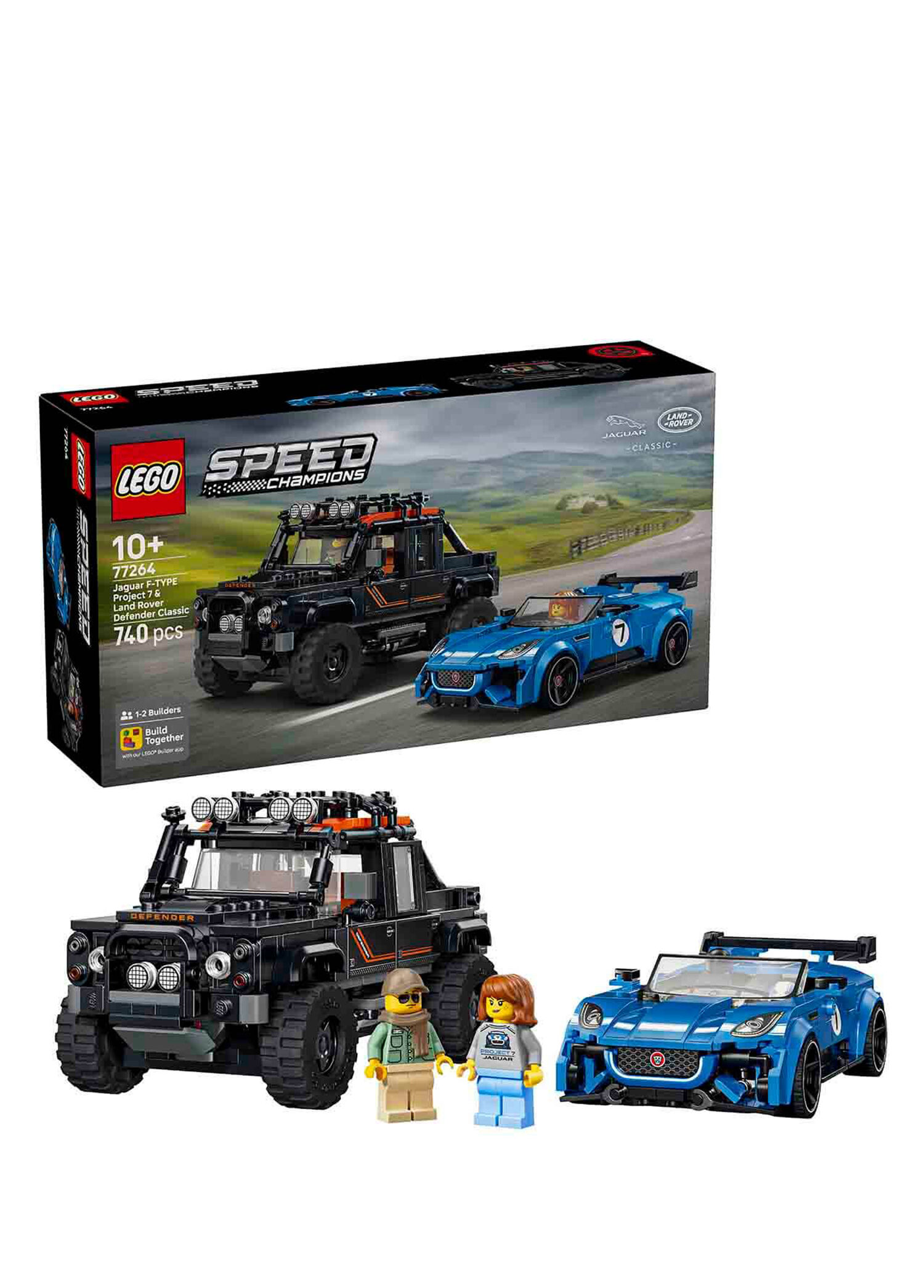 Lego - Speed Champions Jaguar Project 7 & Land Rover Defender 740 Piece 10+ Years Building Toy 77264