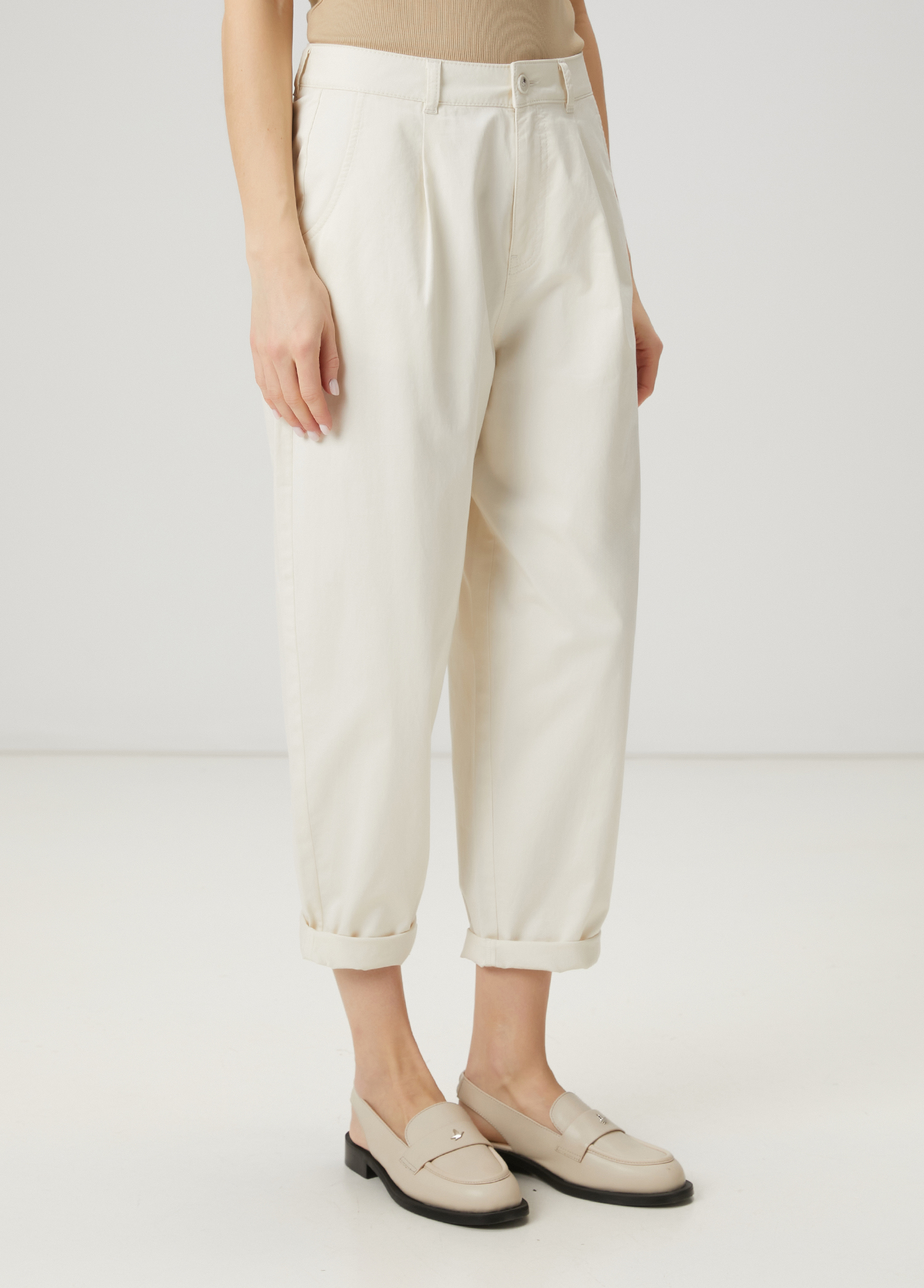Kırık Beyaz Gabardin Chino Pantolon_2