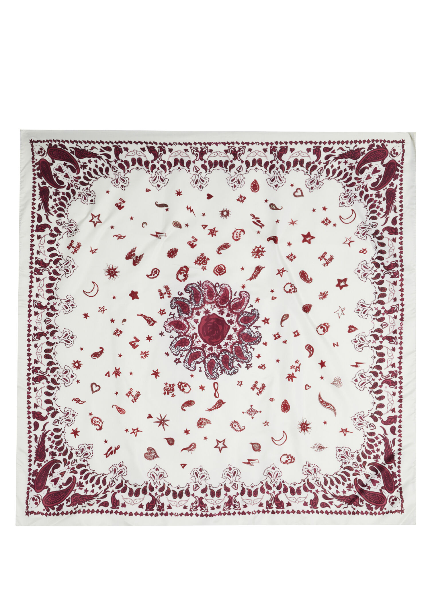 Bordo Desenli Eşarp