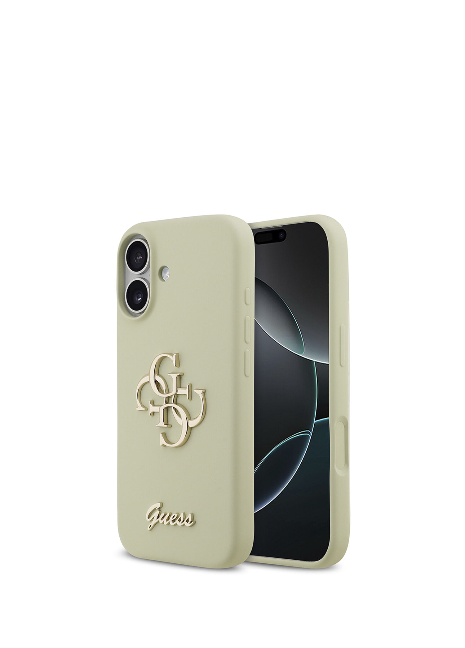 iPhone 17 Grained Yazı Logolu Yeşil Telefon Kılıfı