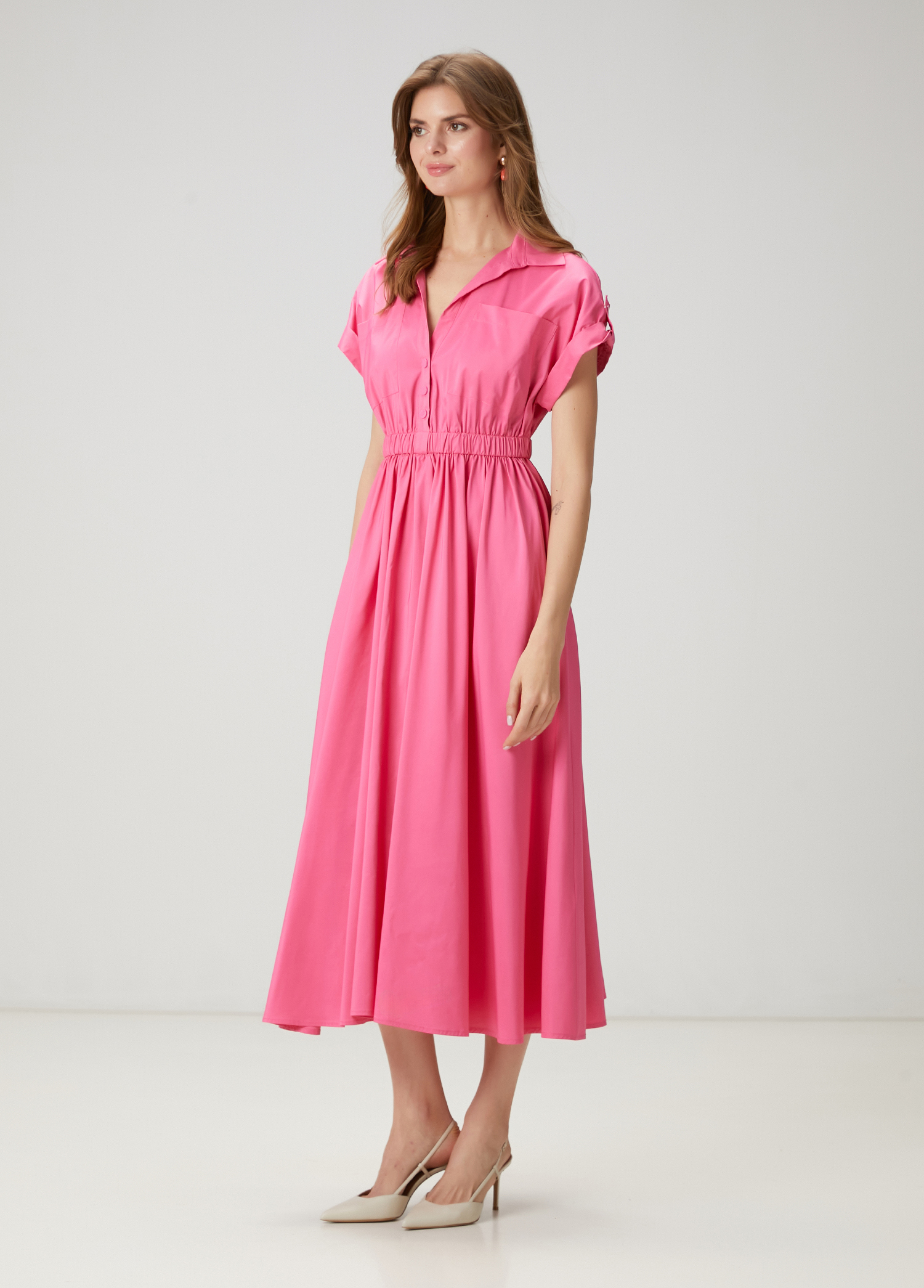 Pembe Midi Elbise_2