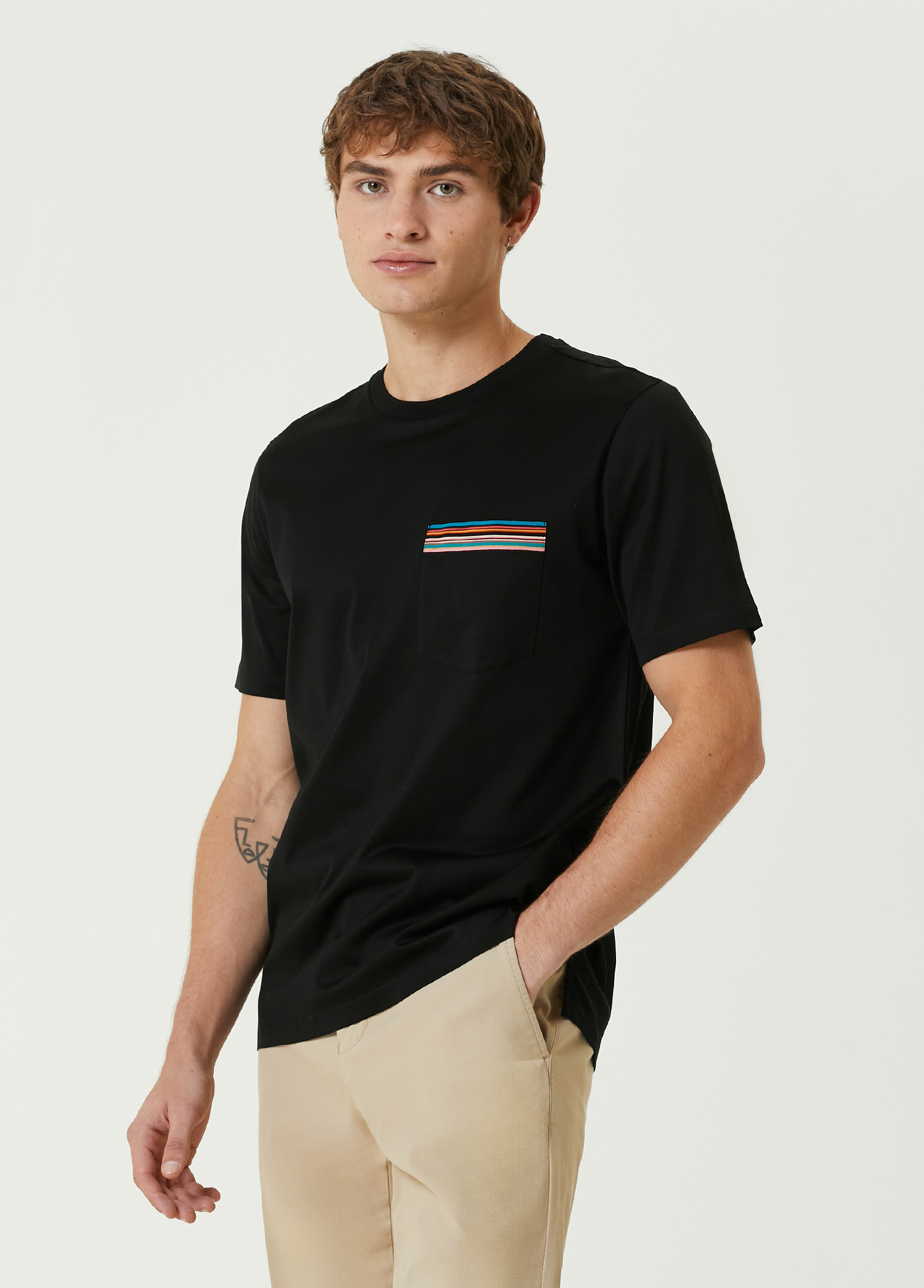 Siyah Cep Detaylı T-shirt