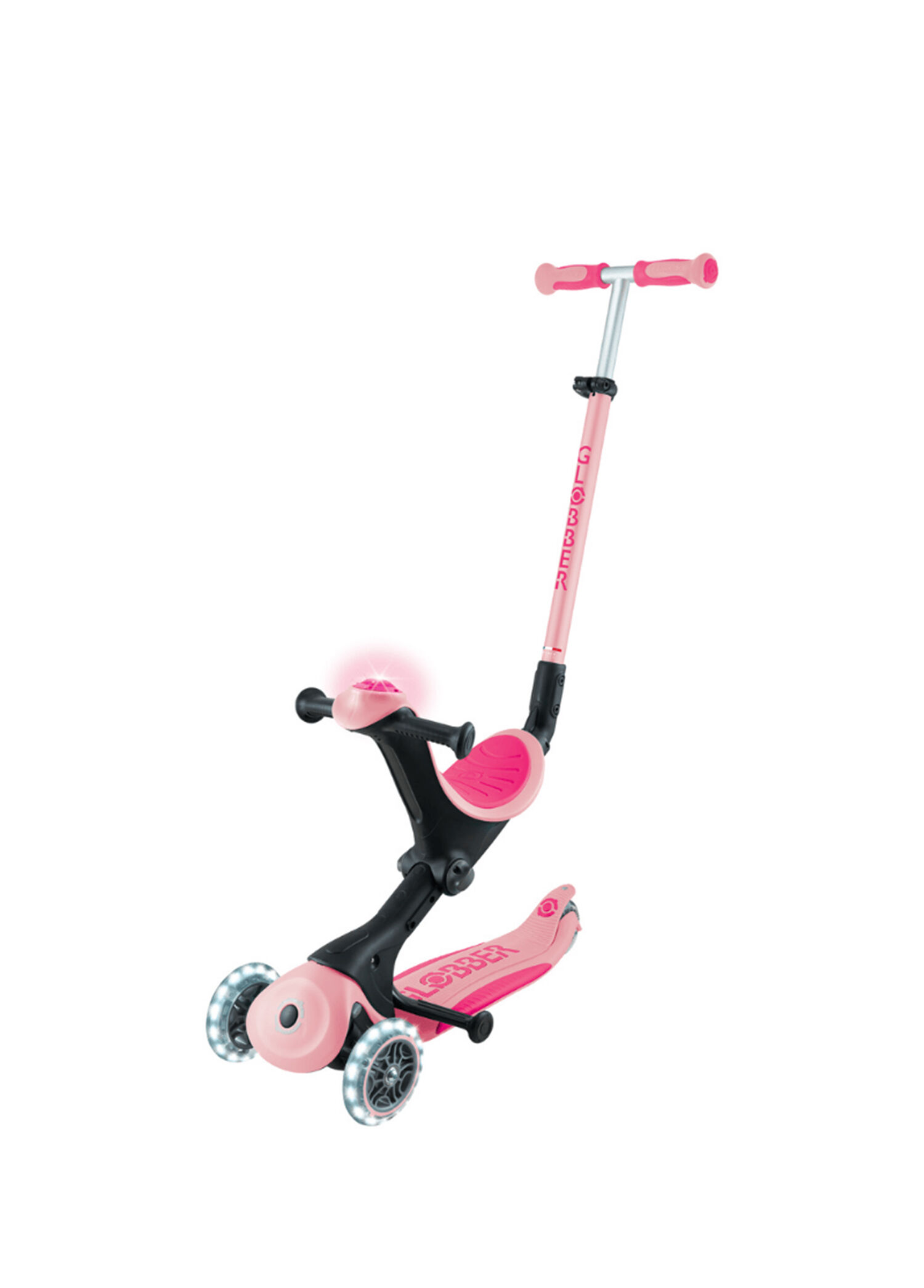 Go Up Deluxe Pastel Pembe Işıklı Katlanabilir 15 Ay - 9 Yaş Çocuk Scooter