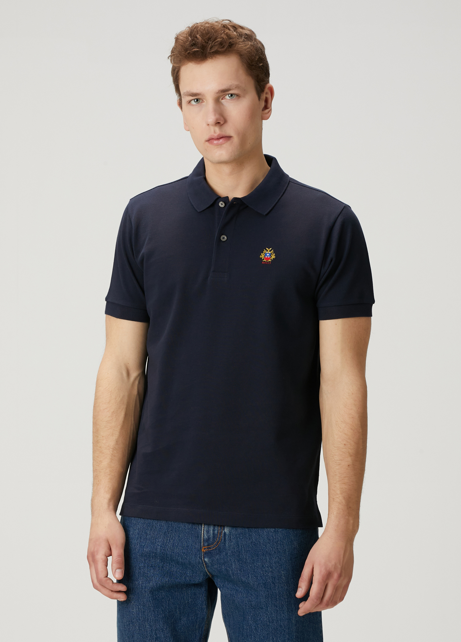 Lacivert Polo Yaka Organik Pamuk T-shirt