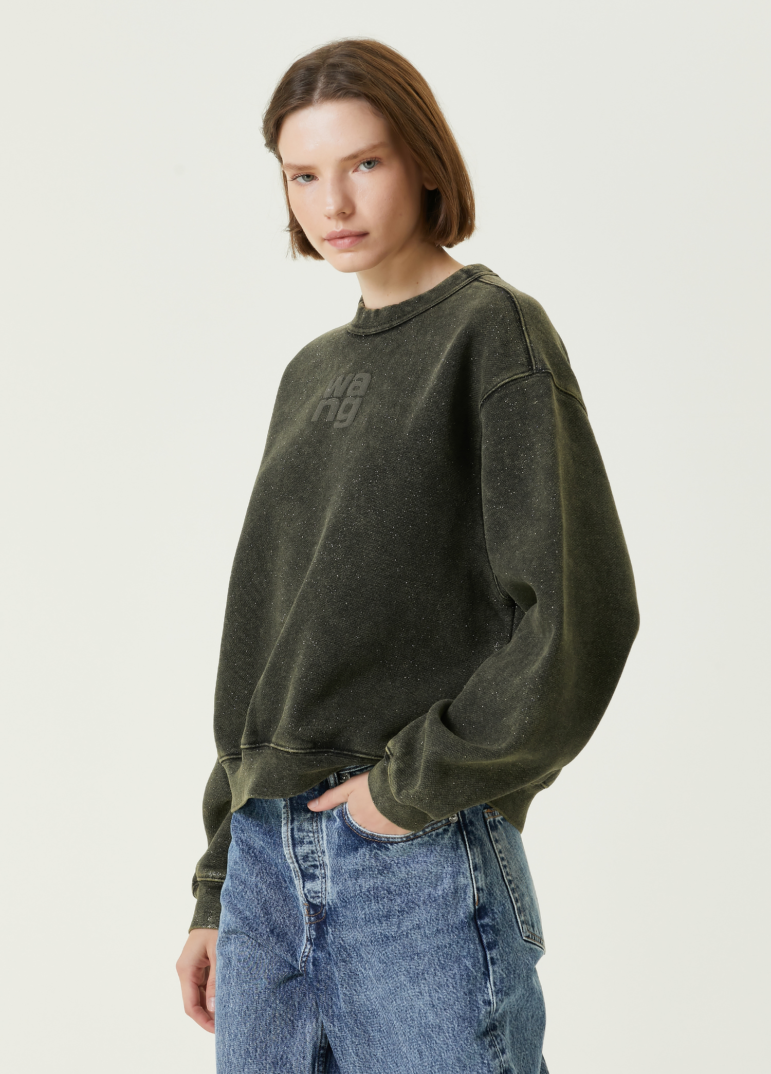 Haki Simli Sweatshirt